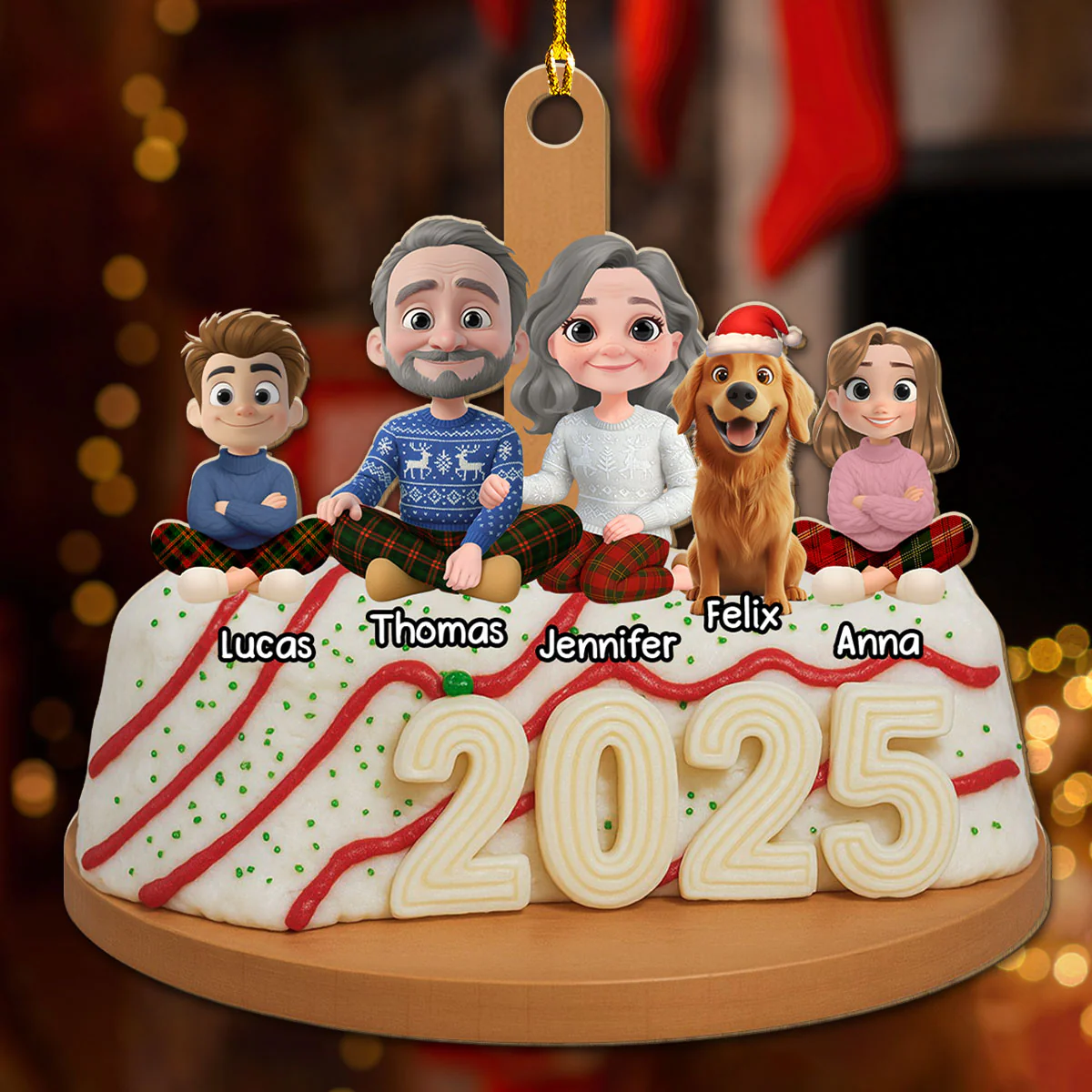 Sweet Memories Baked With Love Version 2 - Personalized Custom 3D Effect Wood Ornament - Image 3