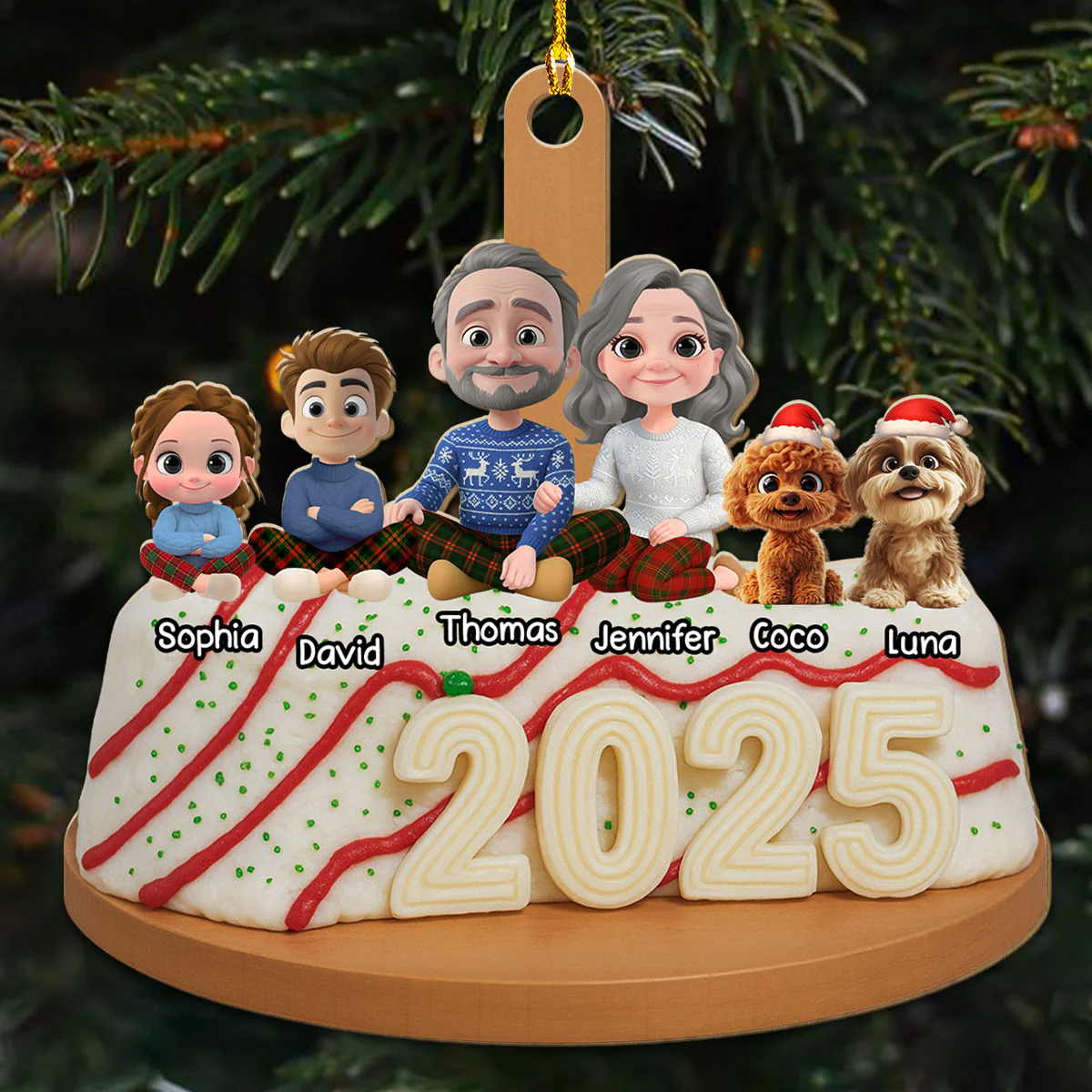 Sweet Memories Baked With Love Version 2 - Personalized Custom 3D Effect Wood Ornament - Image 4