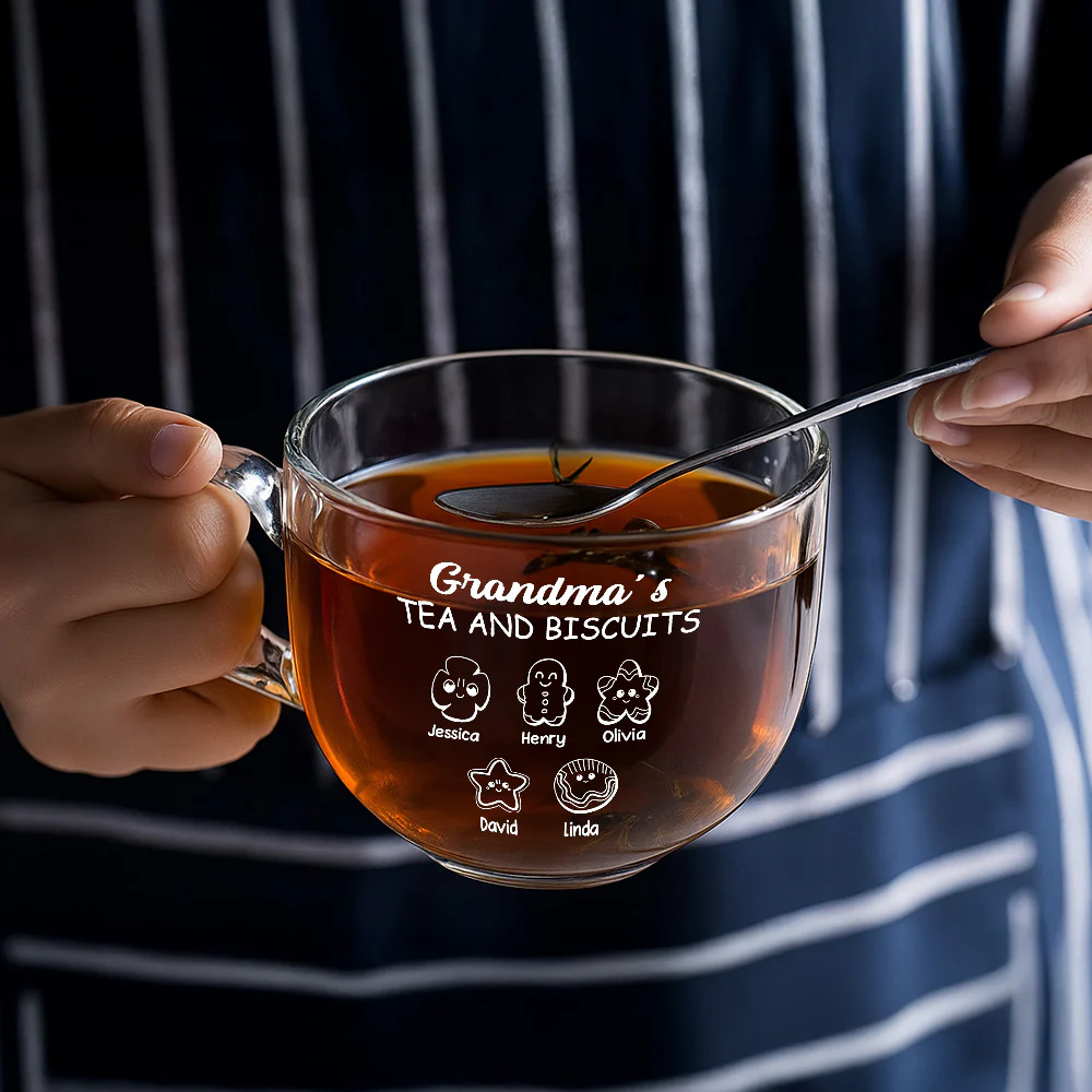 Sweet Moments Sweeter Treats - Personalized Custom Glass Tea Cup - Image 4