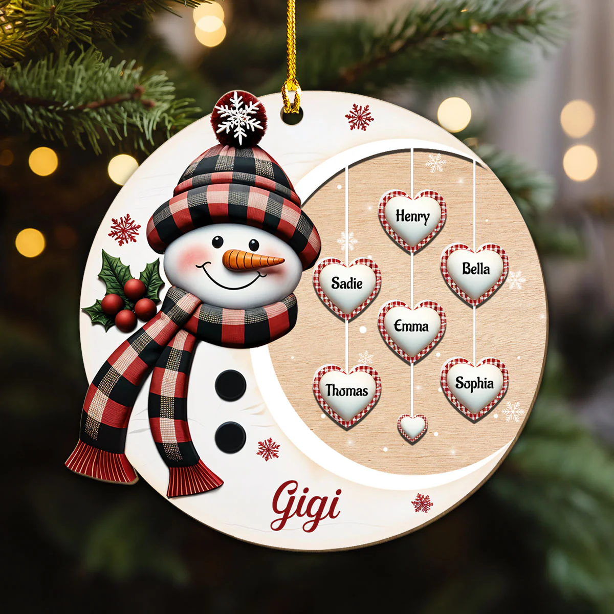 Sweetheart Of Nana - Personalized Custom Wood Ornament - Image 3