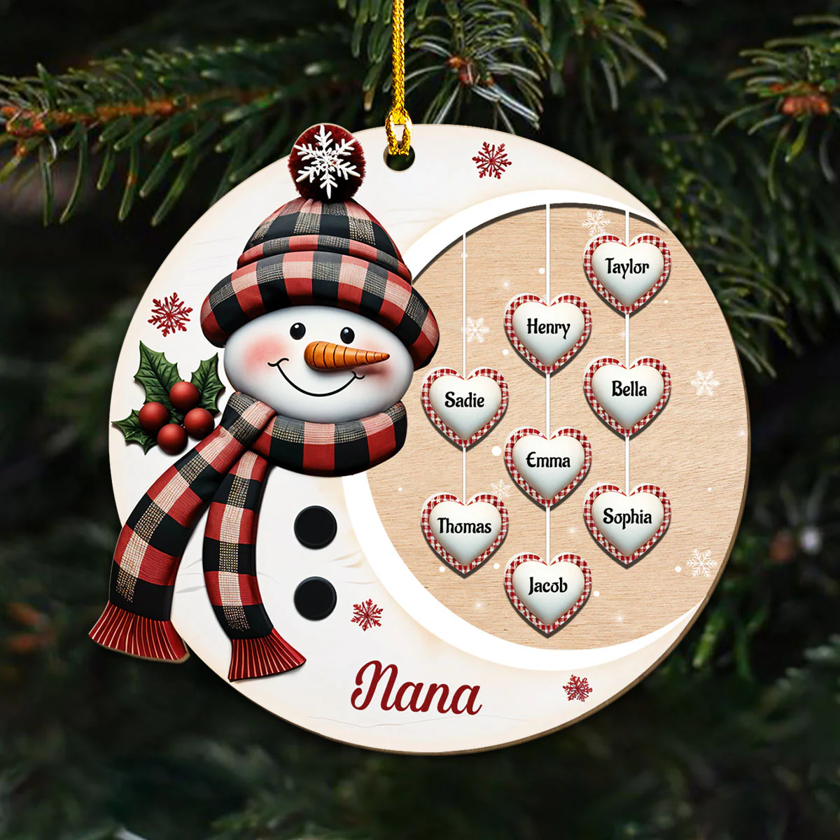 Sweetheart Of Nana - Personalized Custom Wood Ornament - Image 4