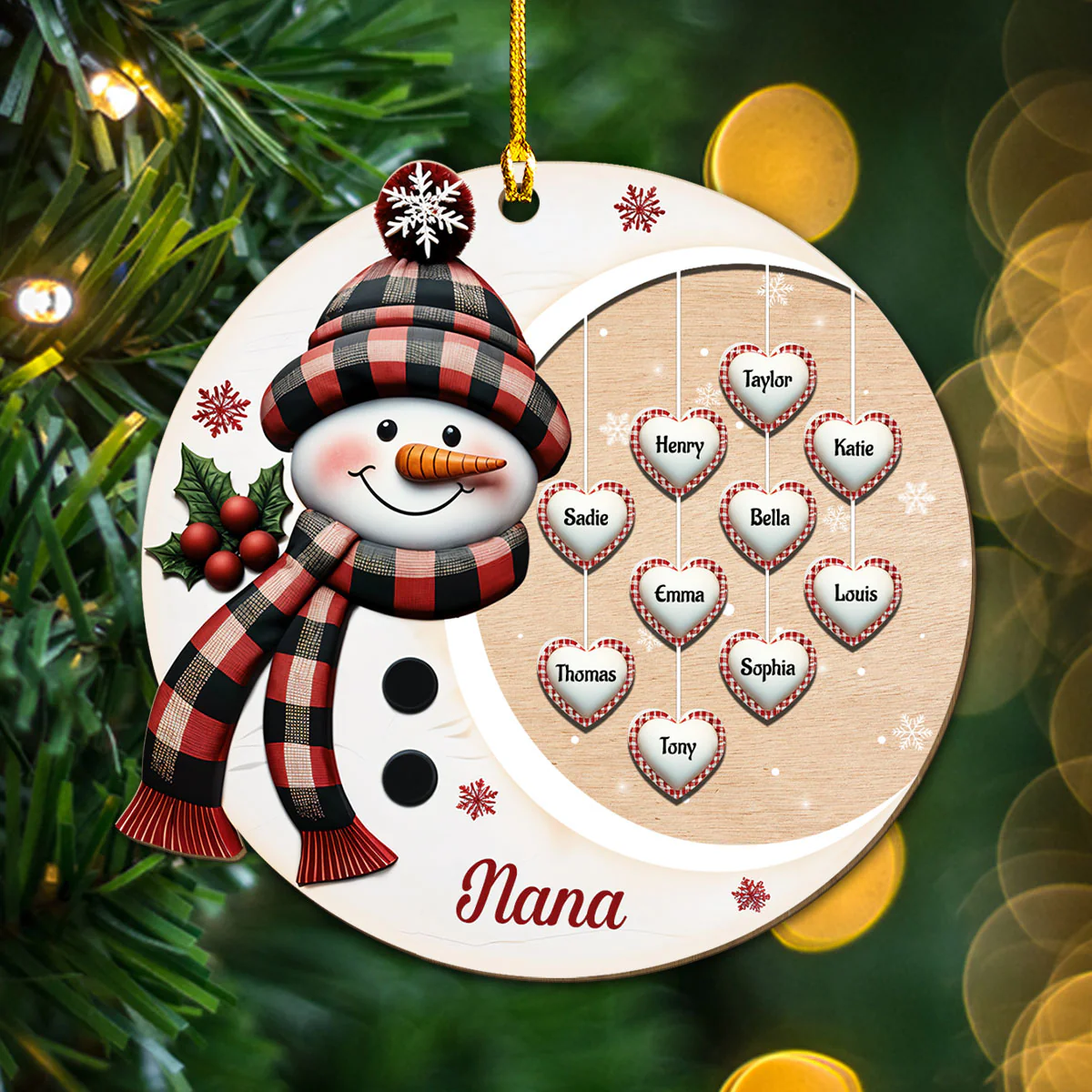 Sweetheart Of Nana - Personalized Custom Wood Ornament - Image 5
