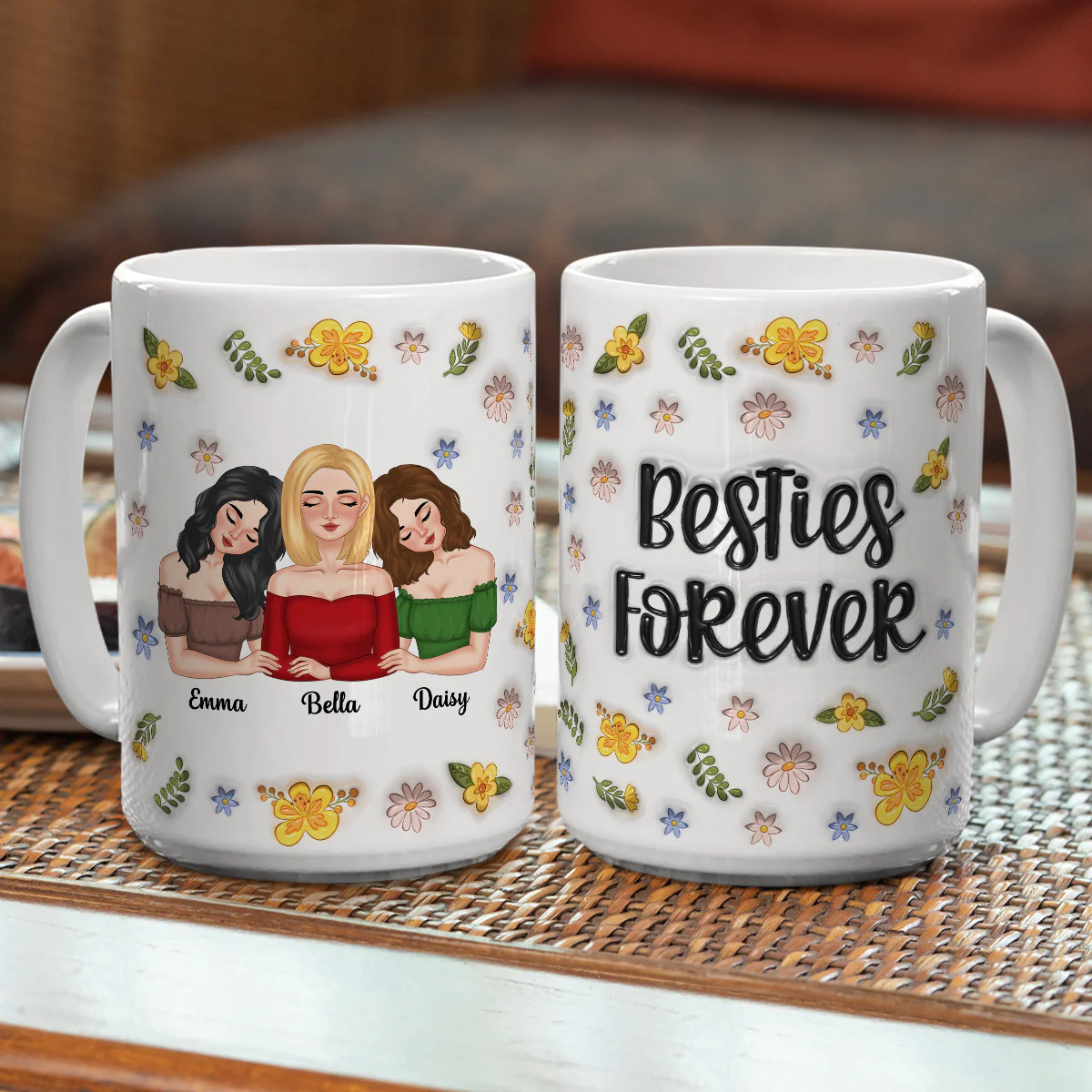 Sweets Friendship - Personalized Custom 3D Inflated Effect Coffee Mug - Image 6