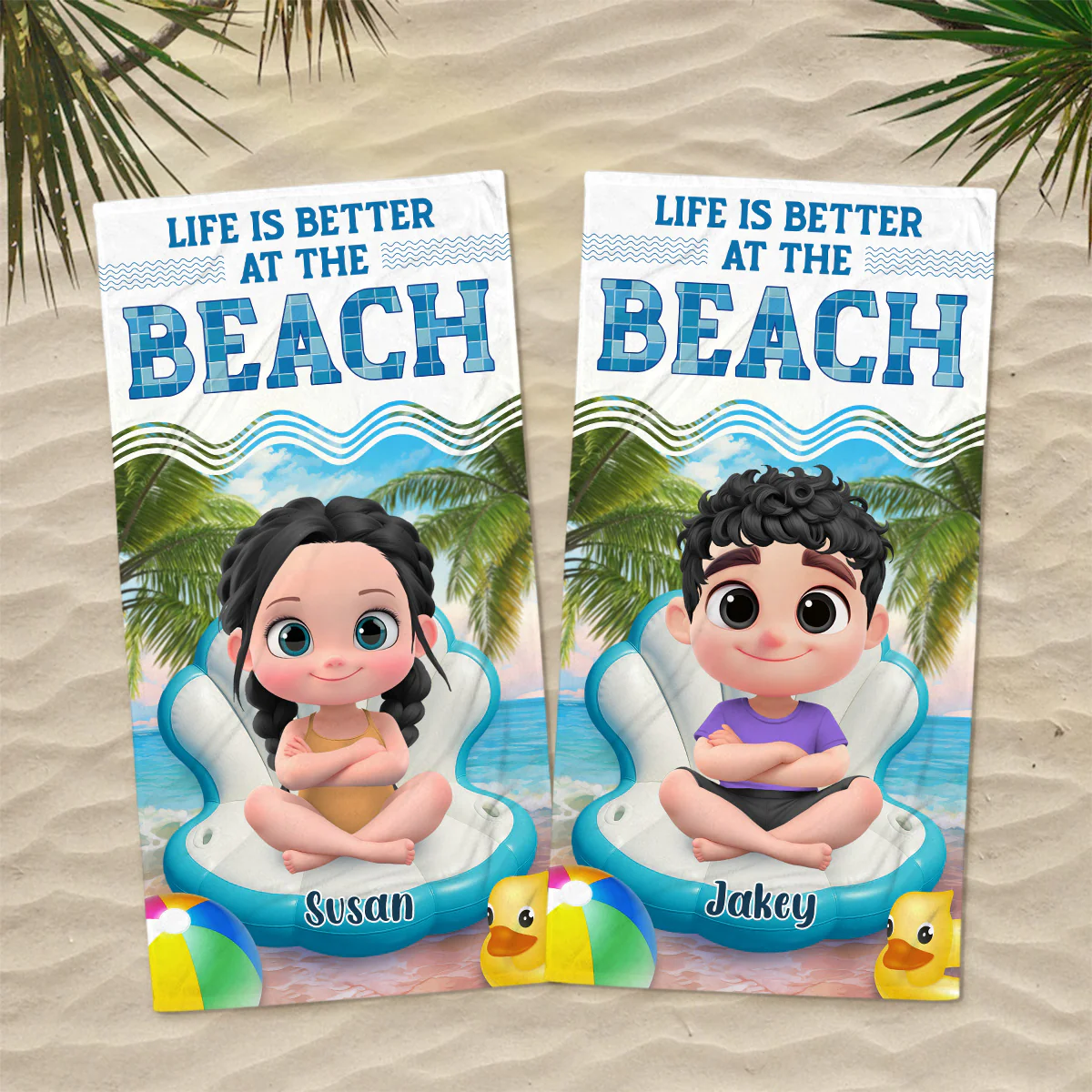 Swimming Is The Best - Personalized Custom Beach Towel - Image 4