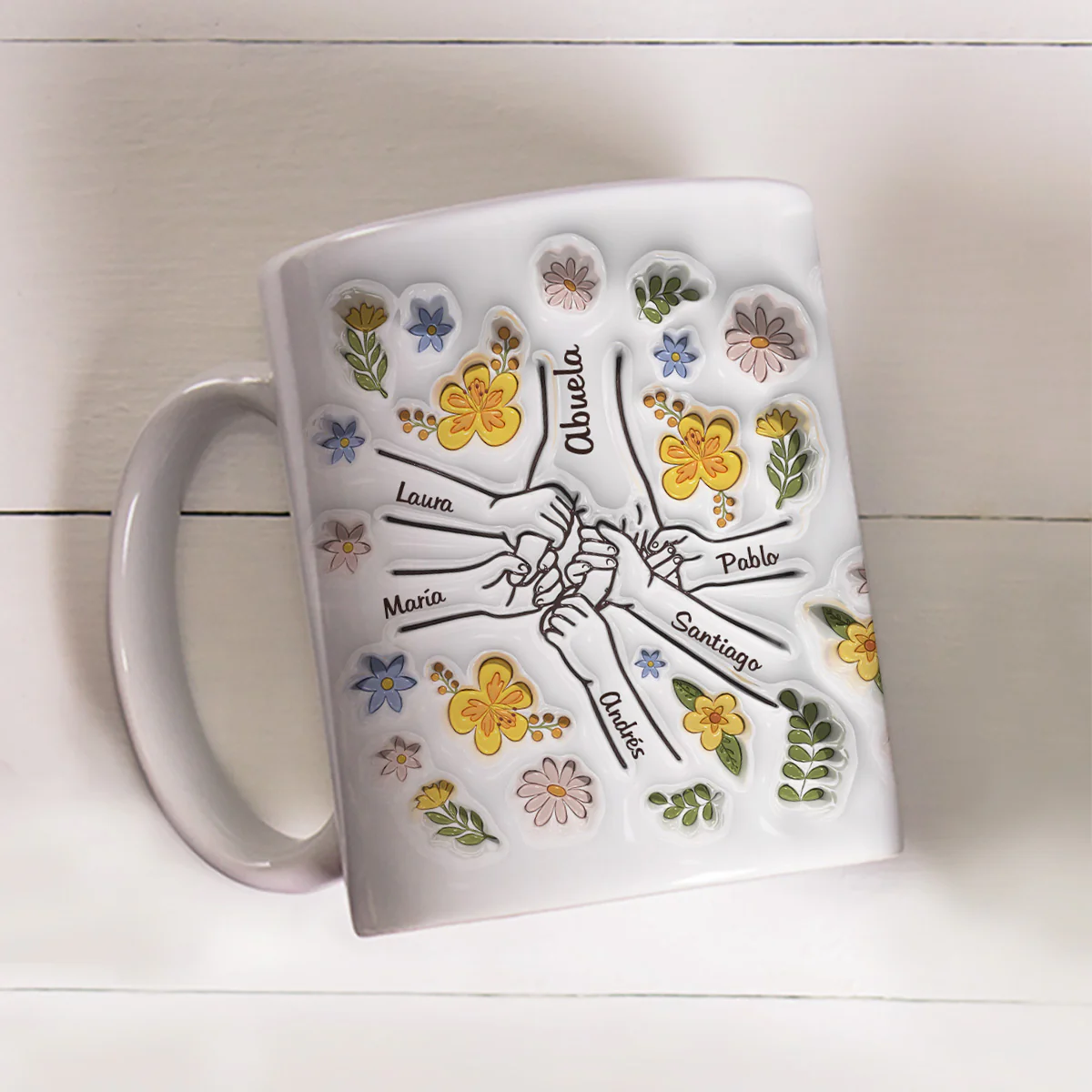 Tú Sostienes Nuestras Manos, También Nuestros Corazones - Taza Personalizada con Efecto Inflado 3D - Image 2