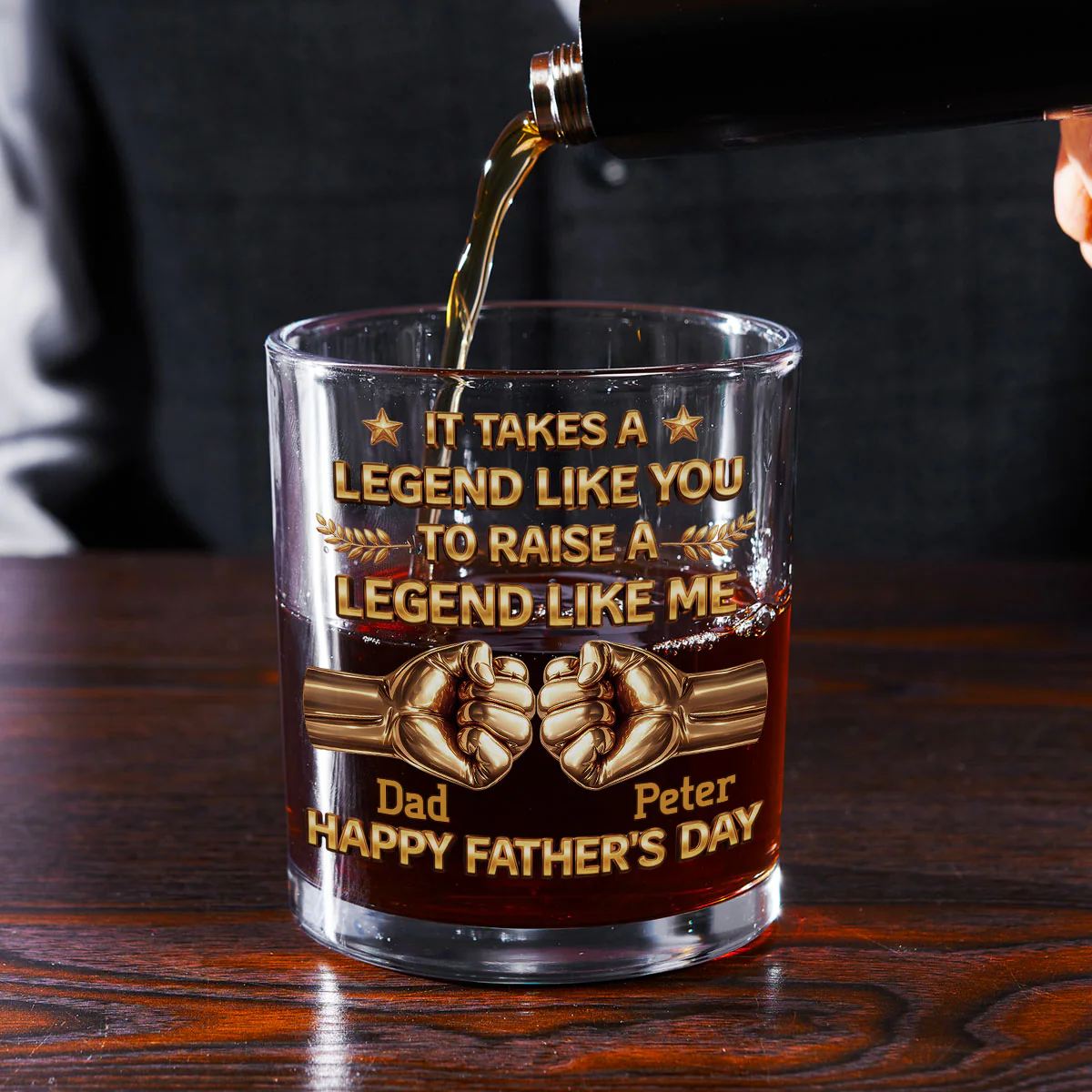 Take A Legend - Personalized Custom 3D Effect Whiskey Glass - Image 2