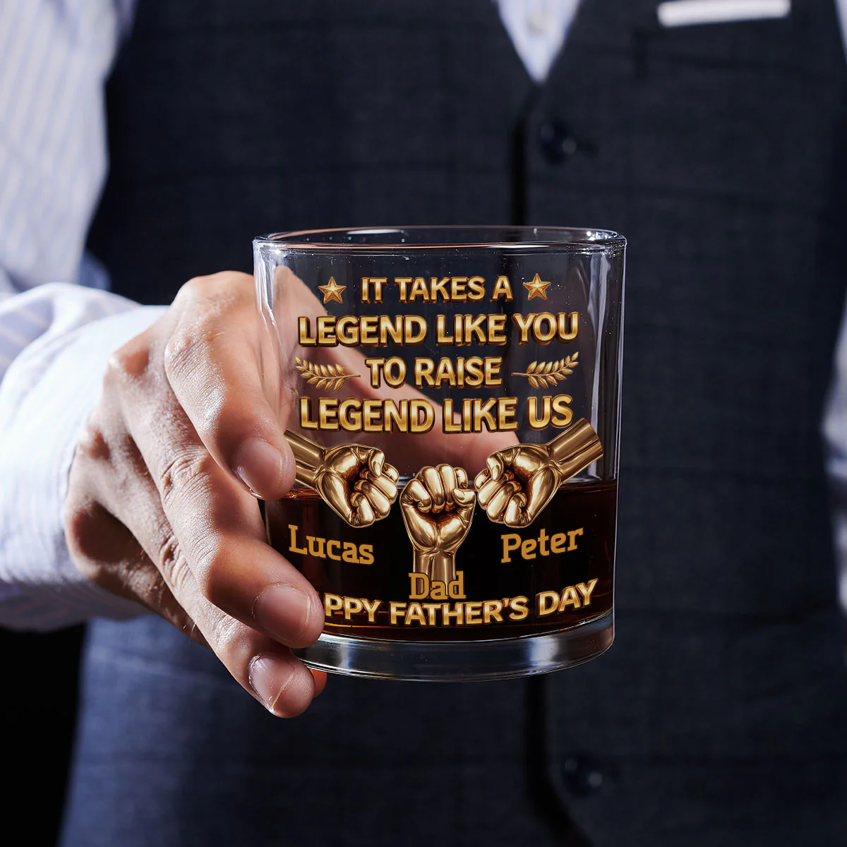 Take A Legend - Personalized Custom 3D Effect Whiskey Glass - Image 4