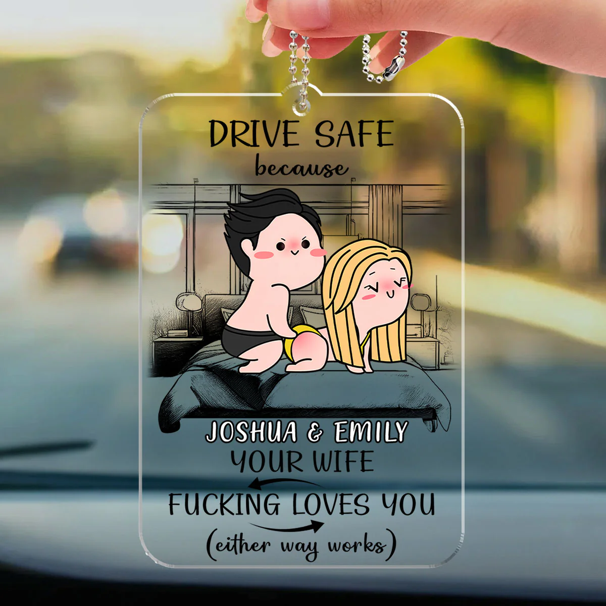 Take Care On The Road You Mean The World To Me - Personalized Custom Car Ornament - Image 4