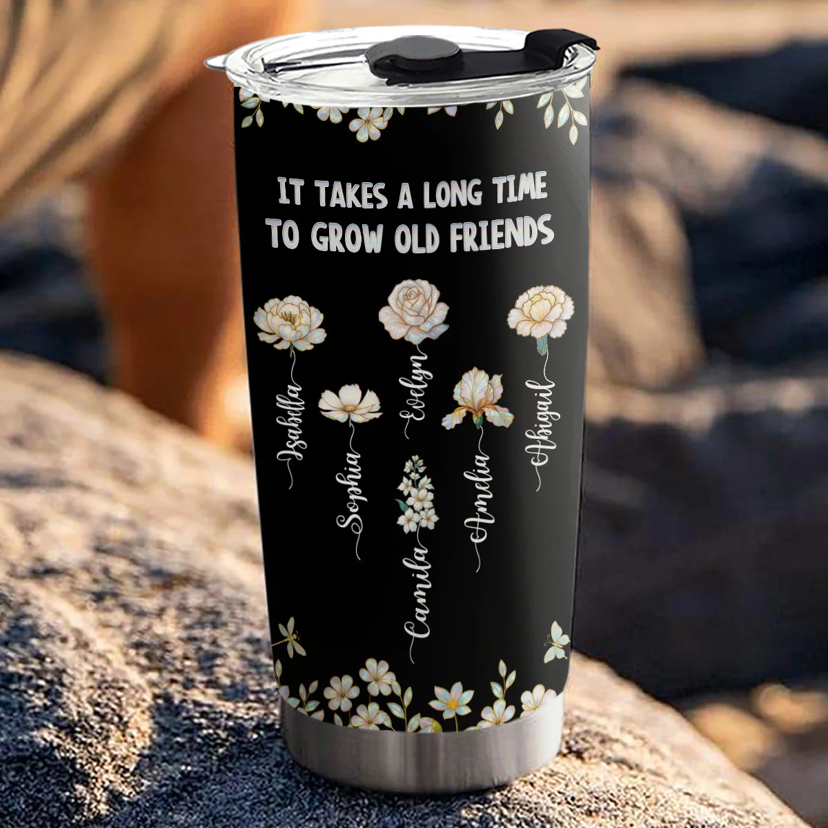 Take Time To Grow Mother Of Pearl - Personalized Custom Tumbler - Image 4