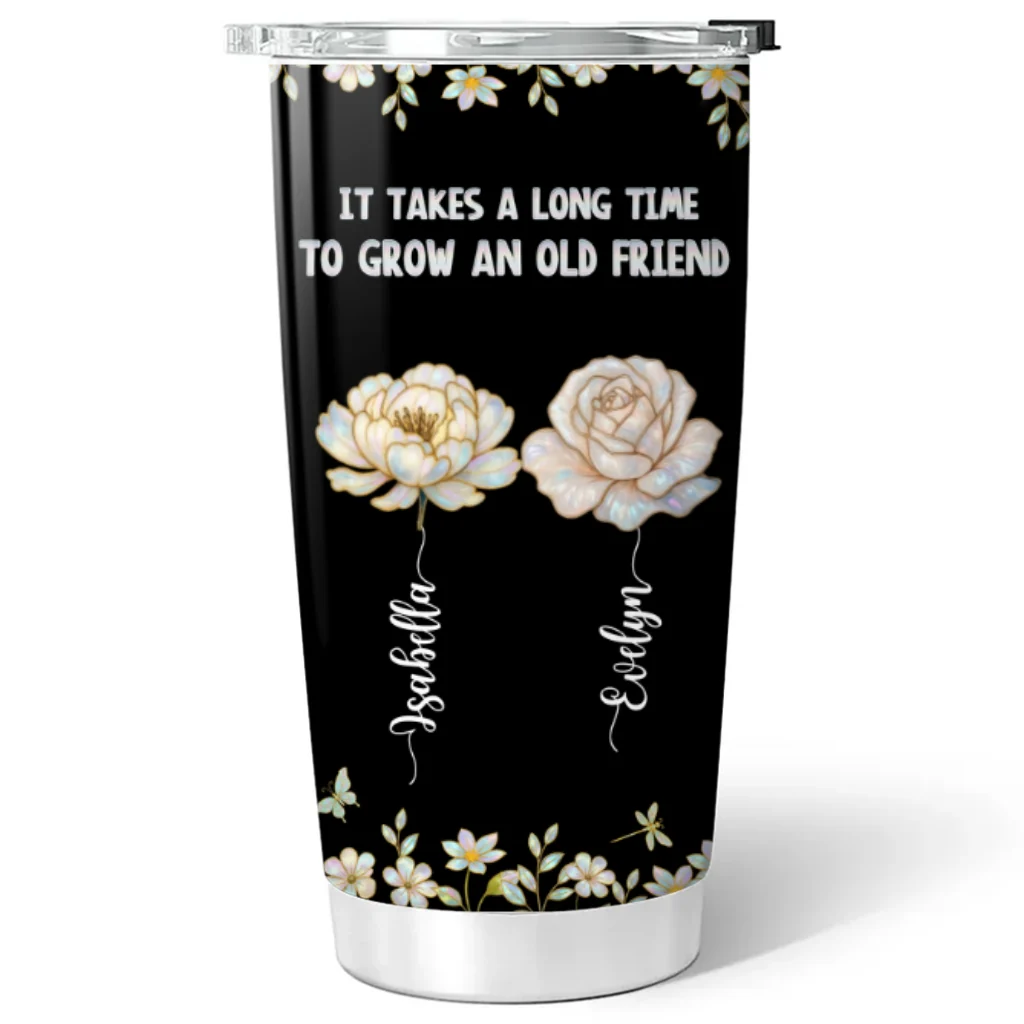 Take Time To Grow Mother Of Pearl - Personalized Custom Tumbler - Image 6