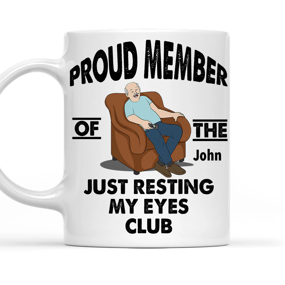 Taking A Quick Eye Break  - Personalized Custom Coffee Mug