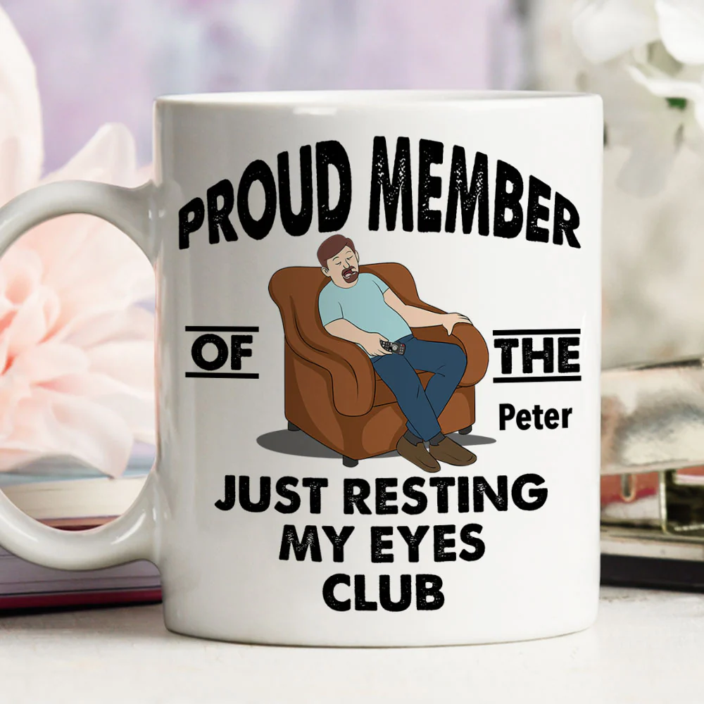 Taking A Quick Eye Break  - Personalized Custom Coffee Mug - Image 2