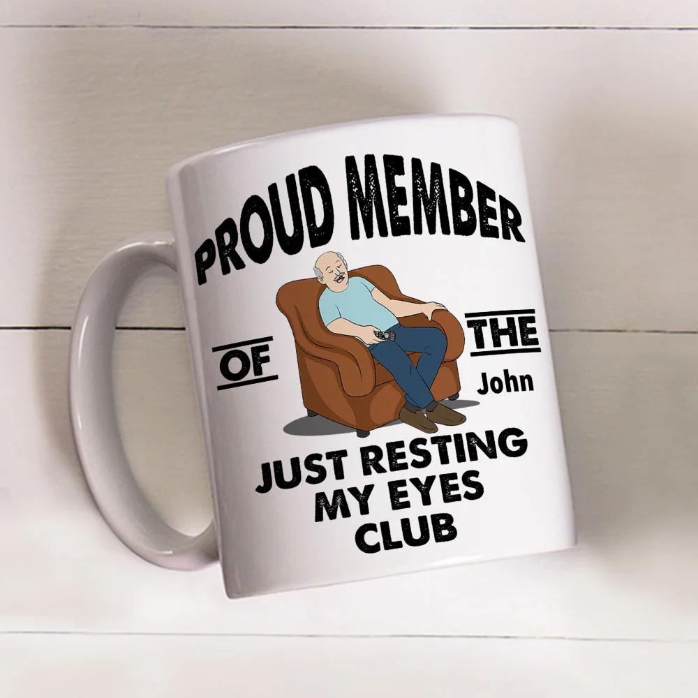 Taking A Quick Eye Break  - Personalized Custom Coffee Mug - Image 3