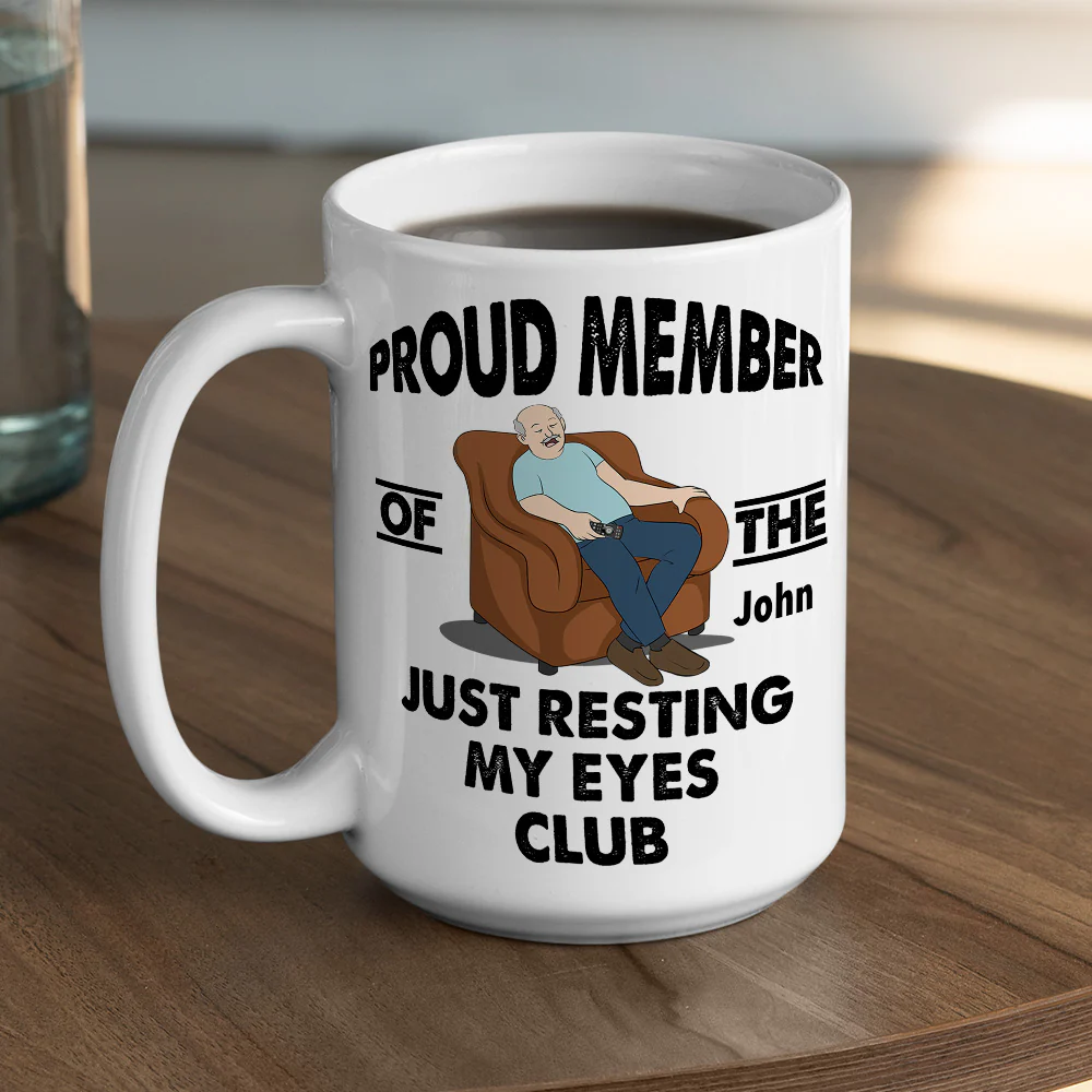 Taking A Quick Eye Break  - Personalized Custom Coffee Mug - Image 4