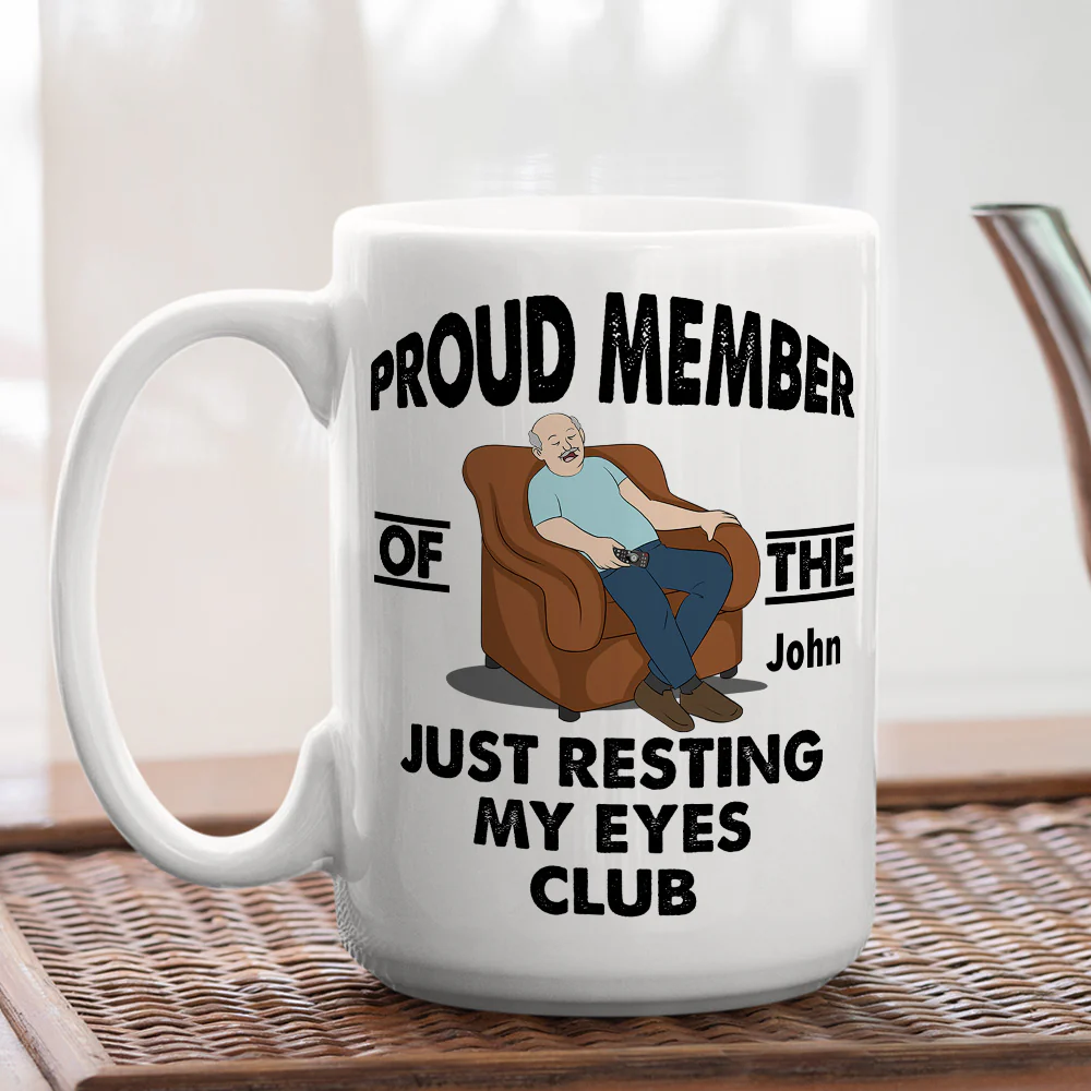 Taking A Quick Eye Break  - Personalized Custom Coffee Mug - Image 5