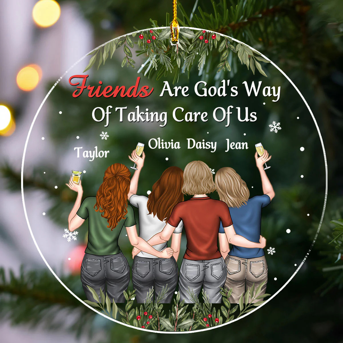Taking Care Of Us - Personalized Custom Acrylic Ornament - Image 4