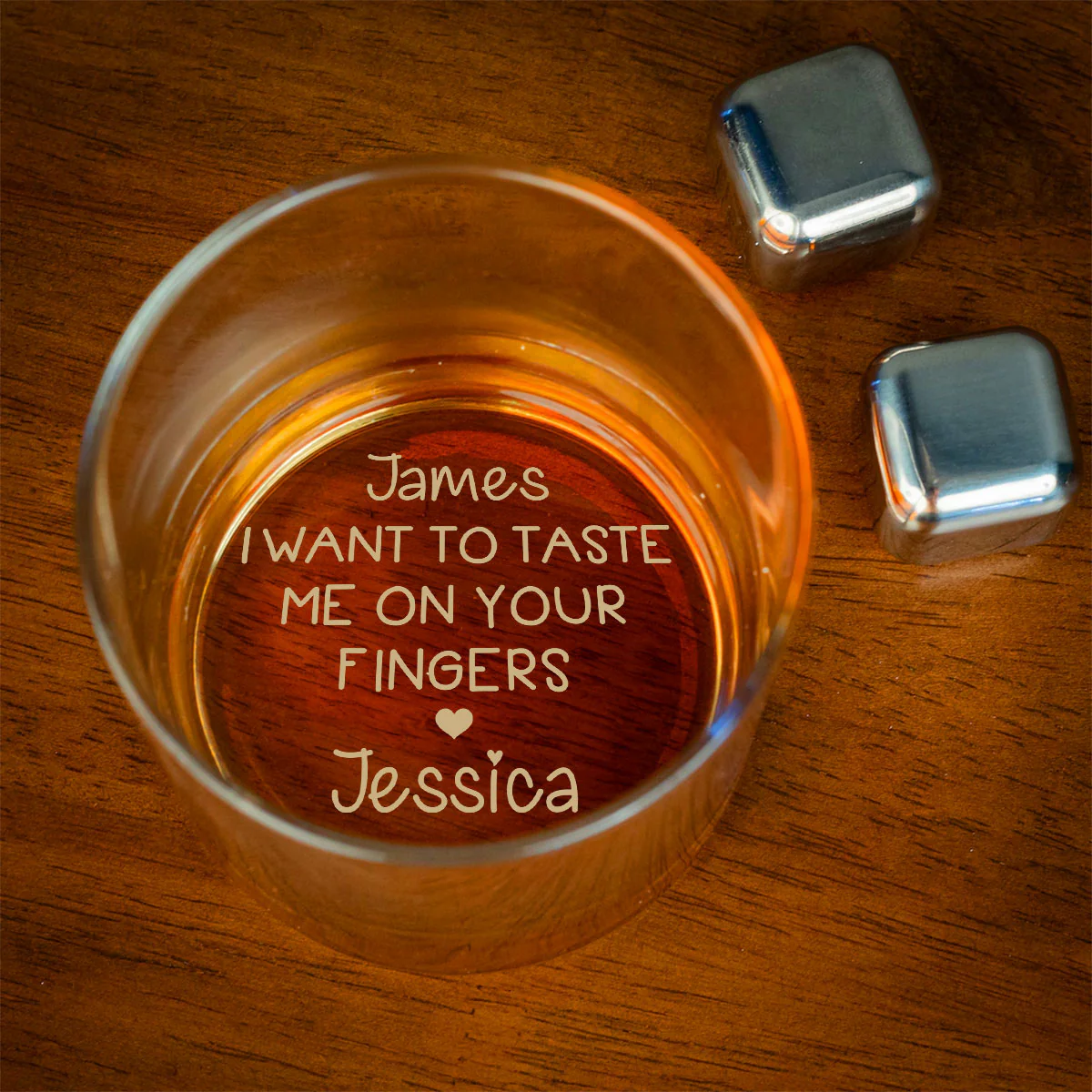 Taste Me Slow And Deep - Personalized Custom Engraved Whiskey Glass - Image 2