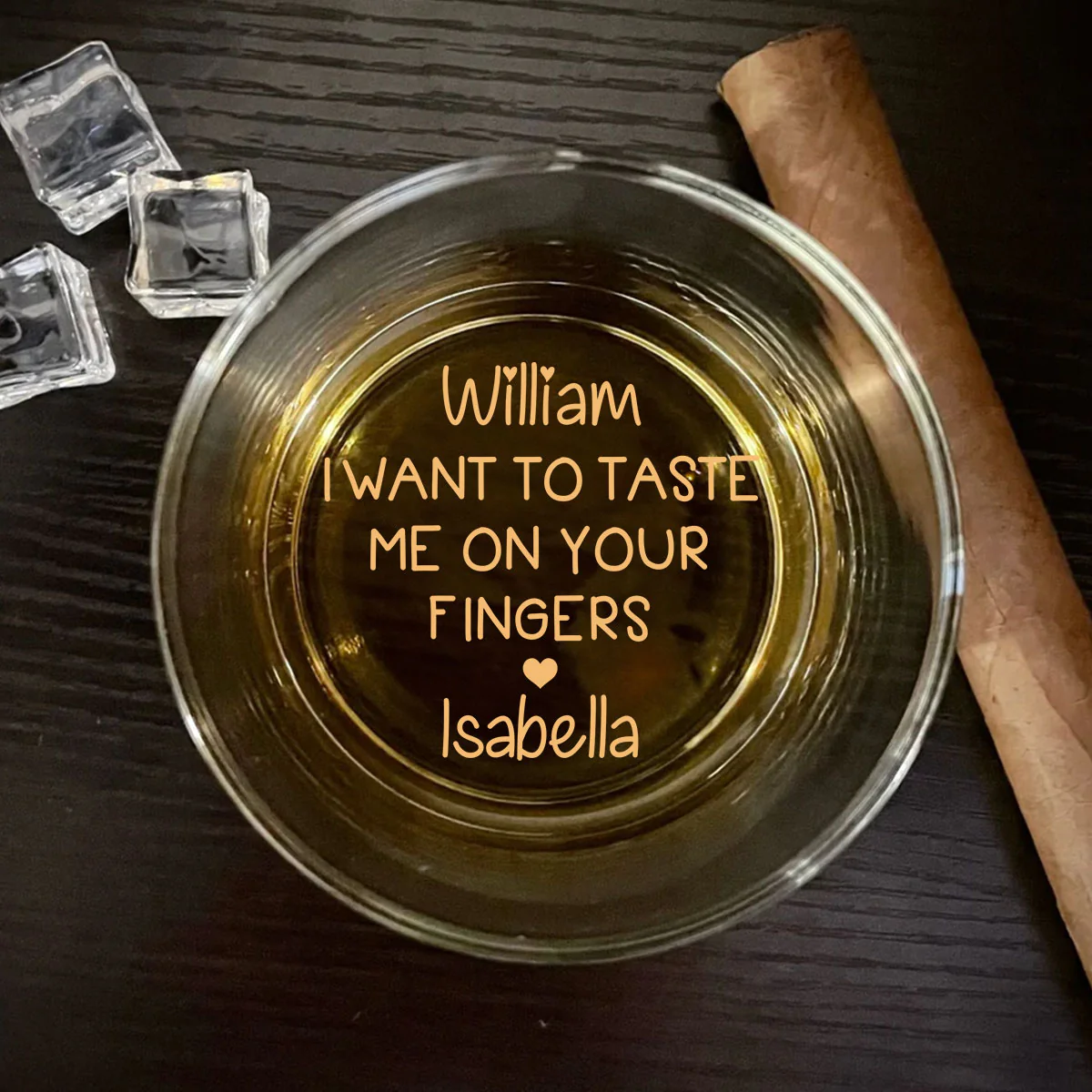 Taste Me Slow And Deep - Personalized Custom Engraved Whiskey Glass - Image 4