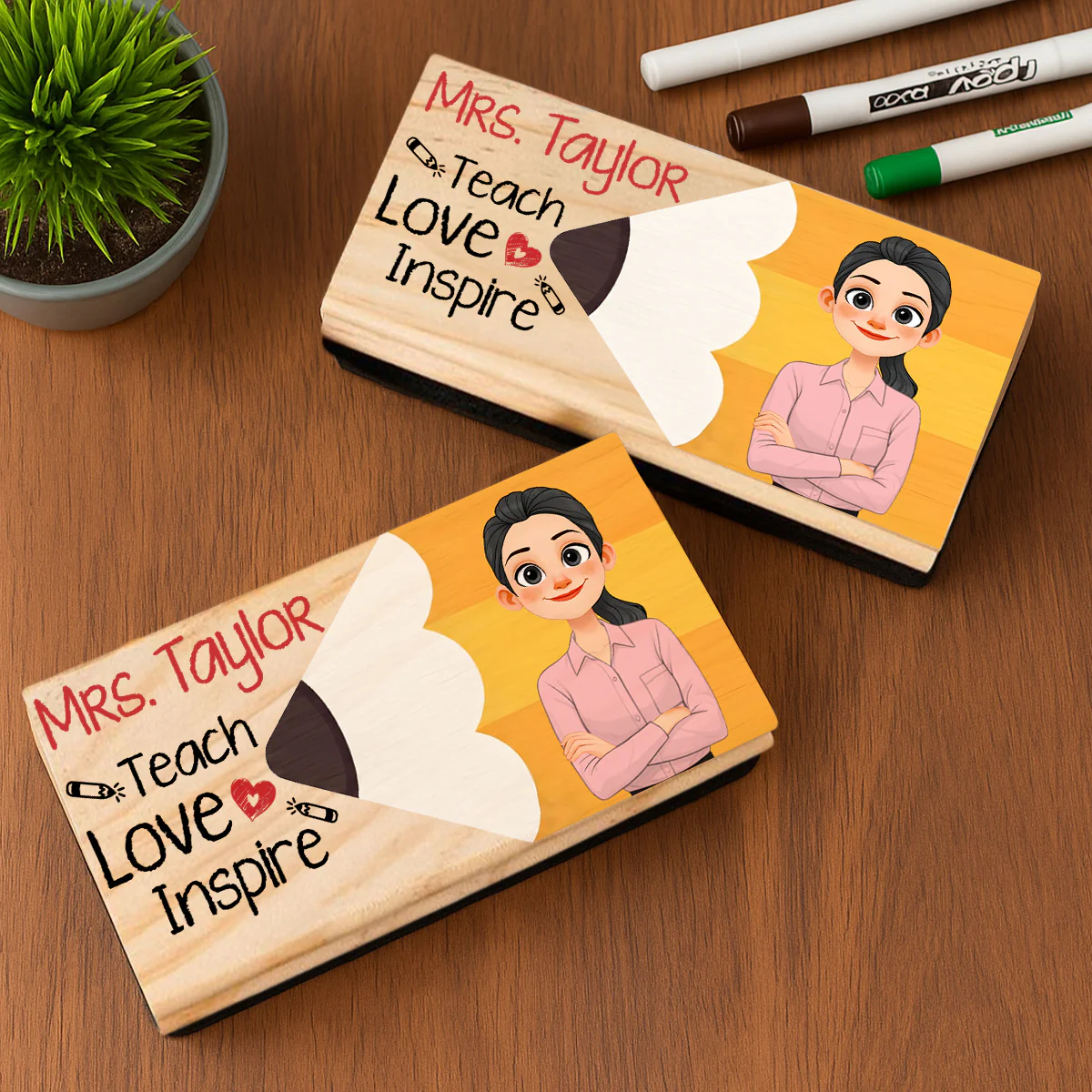 Teach Love Inspire - Personalized Custom Whiteboard Eraser - Image 3