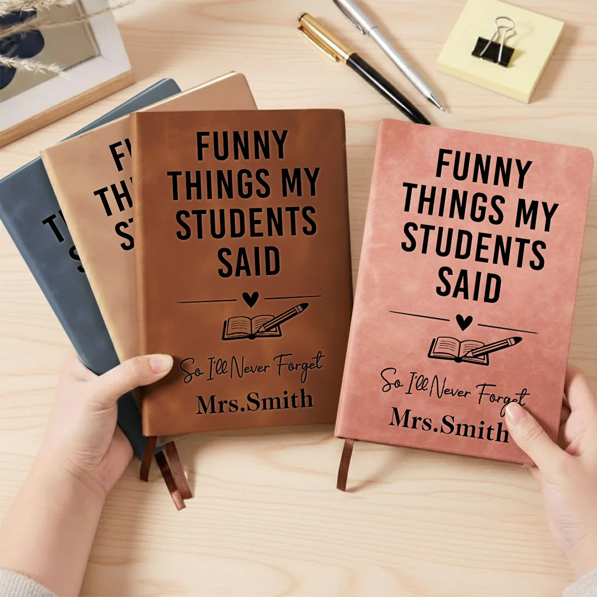 Teacher Appreciation - Personalized Custom Leather Journal - Image 4