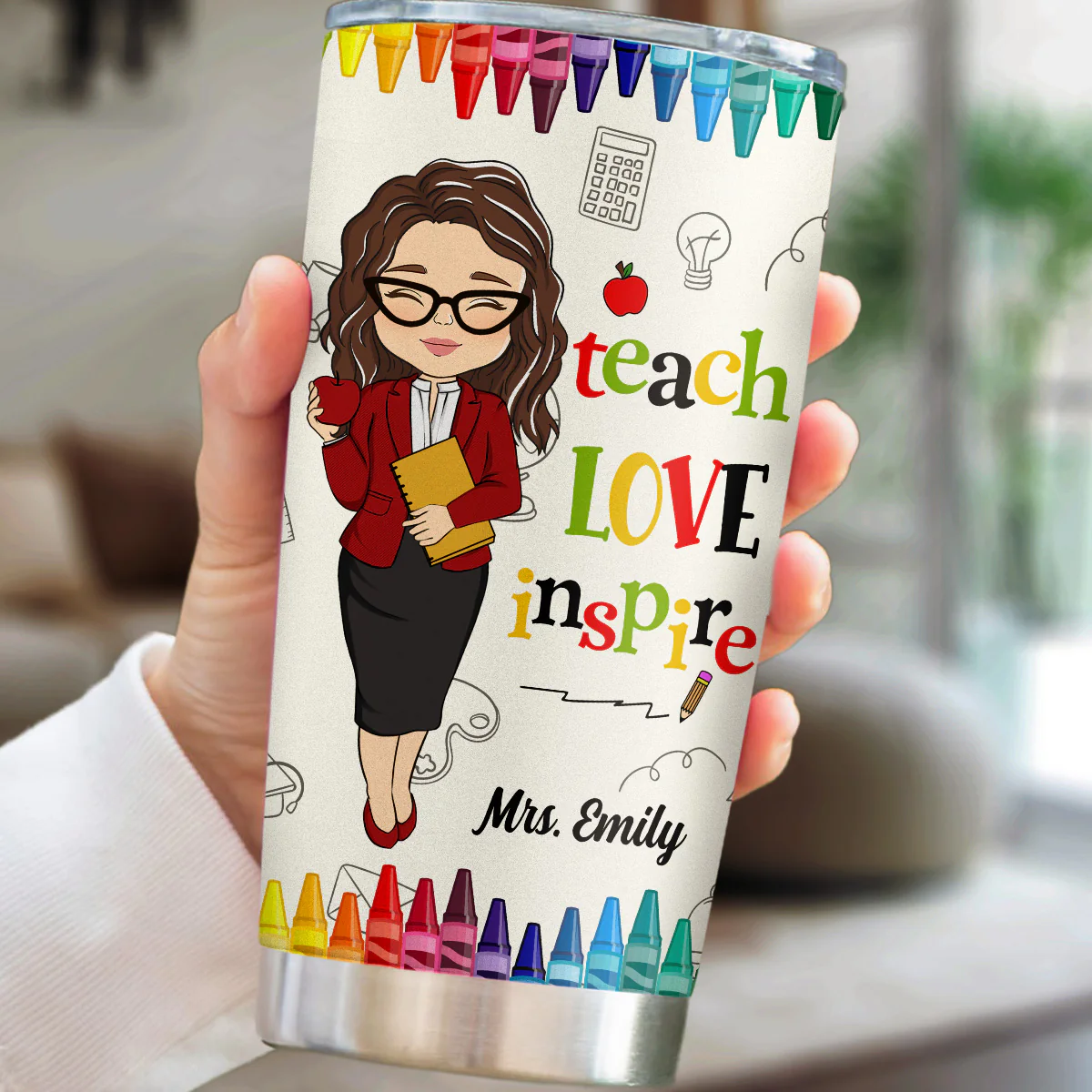 Teacher Nutrition Facts - Personalized Custom Tumbler - Image 3