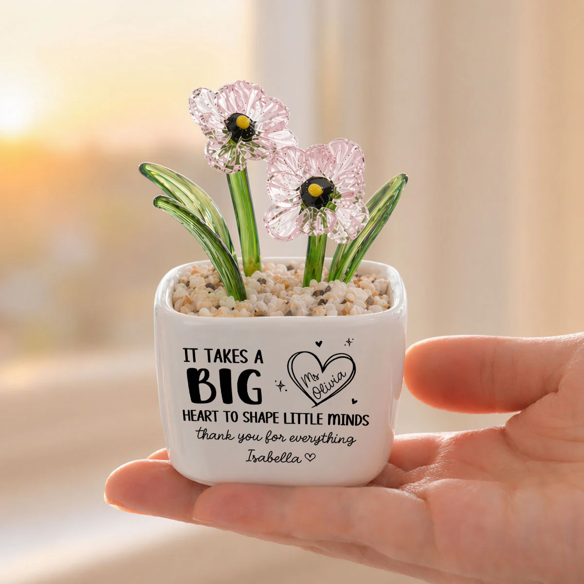 Teachers Make Dreams Bloom - Personalized Custom Glass Birth Month Flower - Image 2