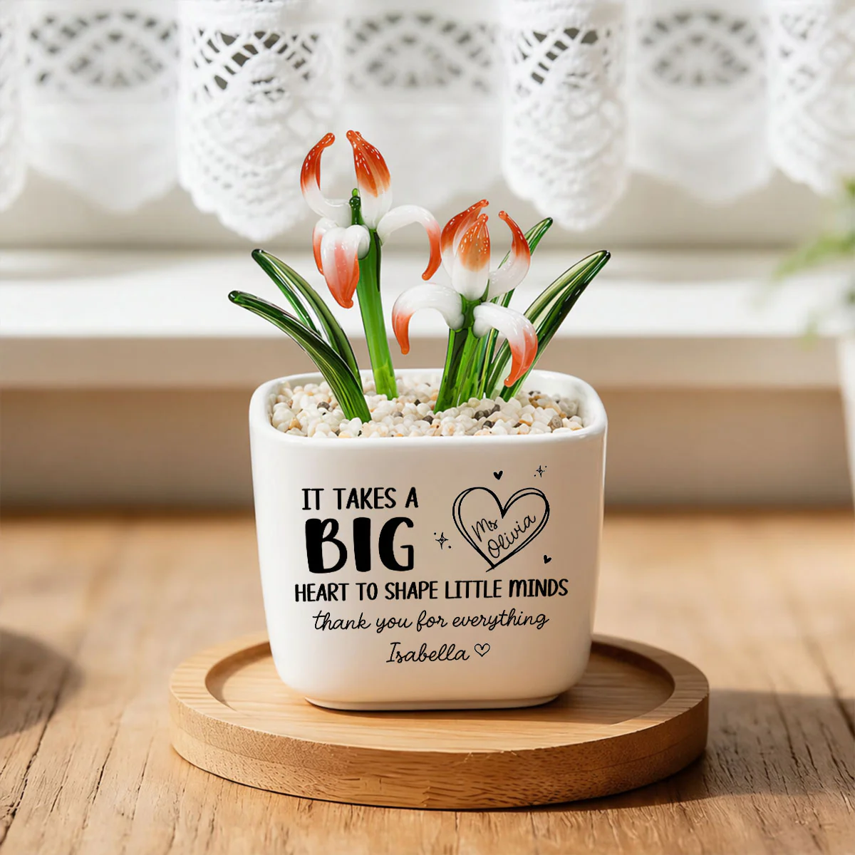 Teachers Make Dreams Bloom - Personalized Custom Glass Birth Month Flower - Image 3