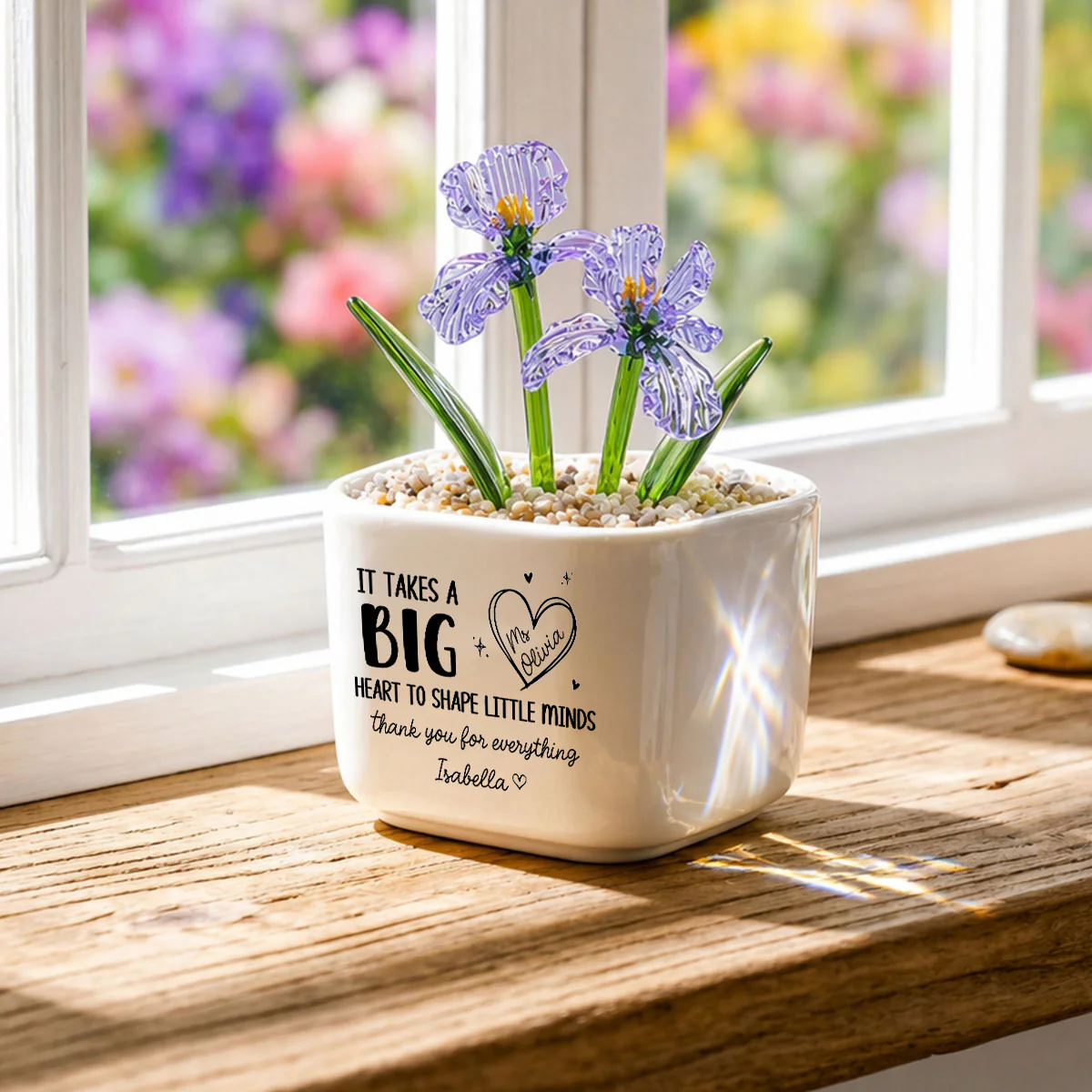 Teachers Make Dreams Bloom - Personalized Custom Glass Birth Month Flower - Image 4
