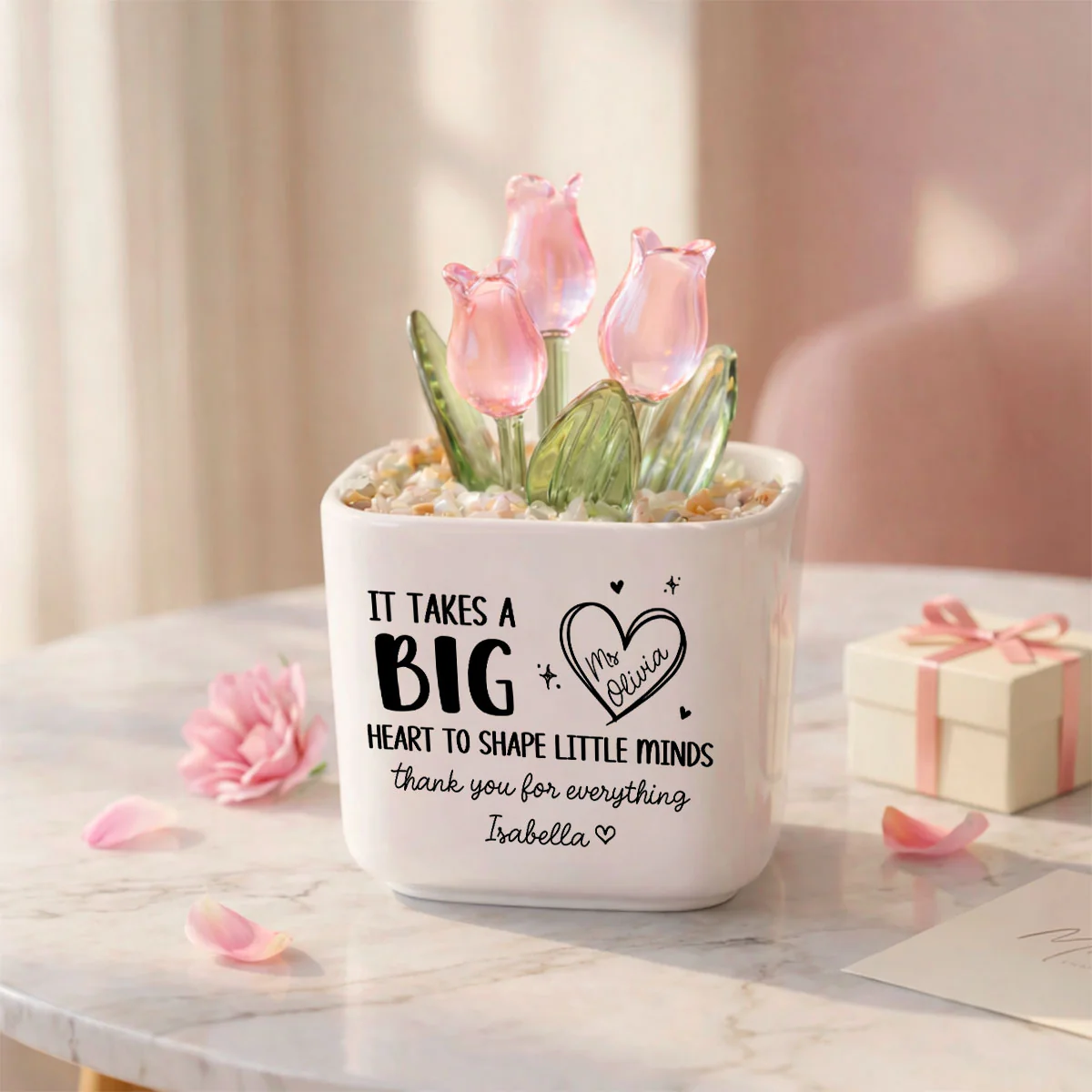 Teachers Make Dreams Bloom - Personalized Custom Glass Everlasting Tulips - Image 6