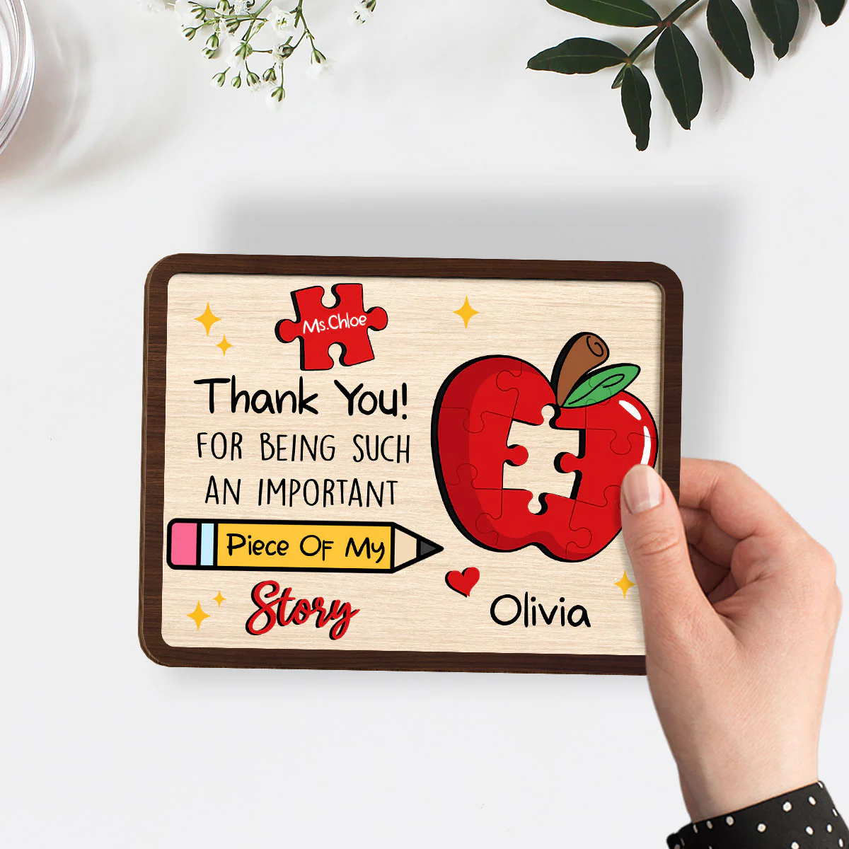 Teaching From The Heart - Personalized Custom Wooden Plaque - Image 4