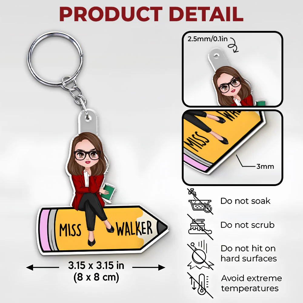 Teaching Is My Jam  - Personalized Custom Acrylic Keychain - Image 6