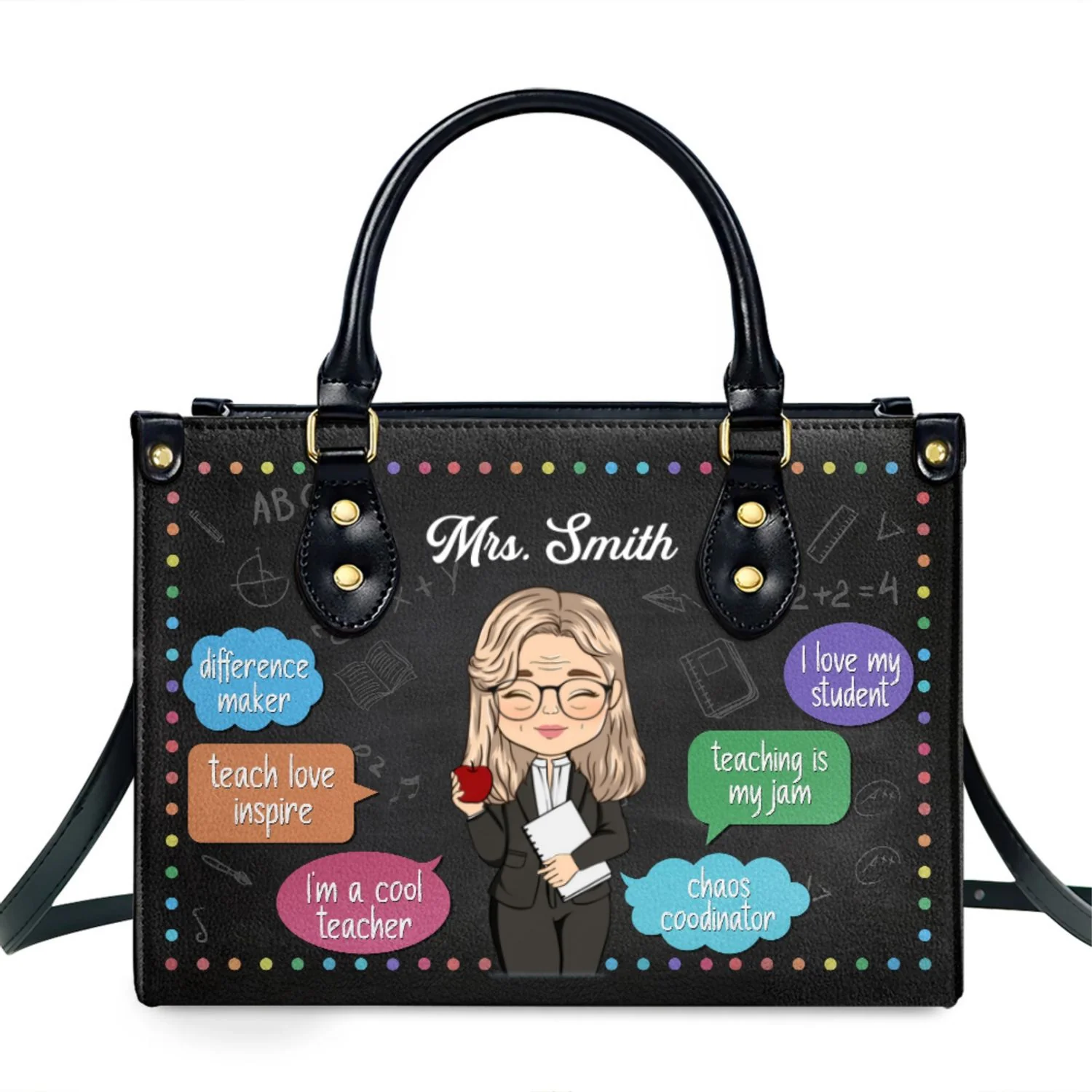 Teaching Is My Jam - Personalized Custom Leather Bag - Image 8