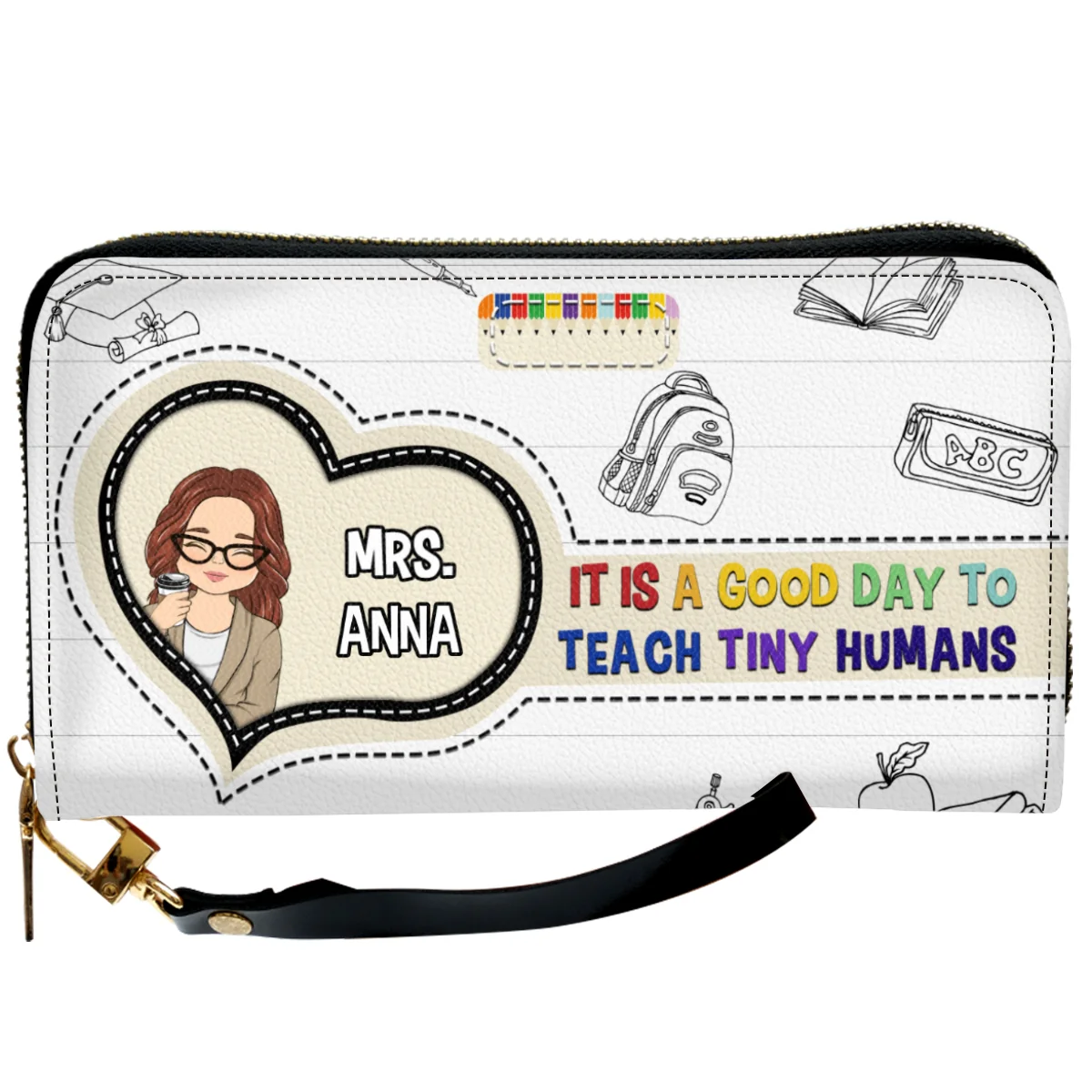 Teaching Tiny Humans Is Rewarding - Personalized Custom Leather Wallet - Image 6