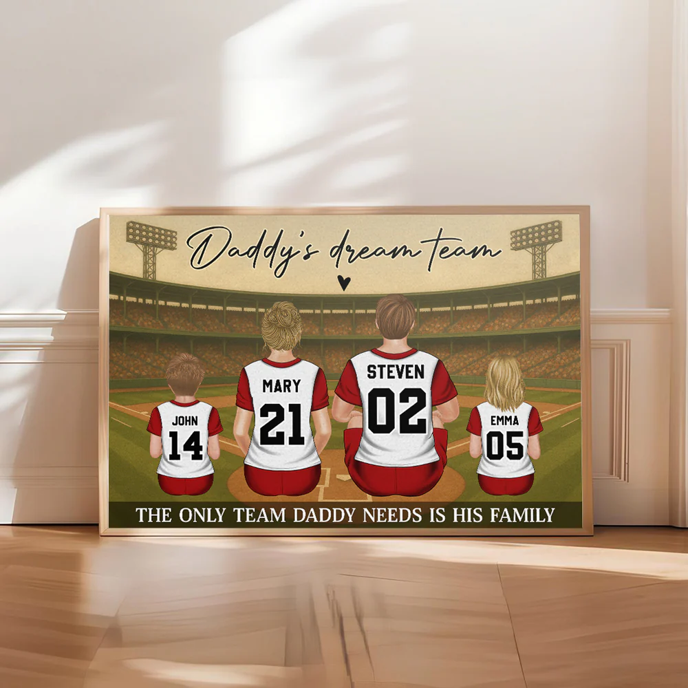Team Daddy Built With Love - Personalized Custom Poster - Image 5