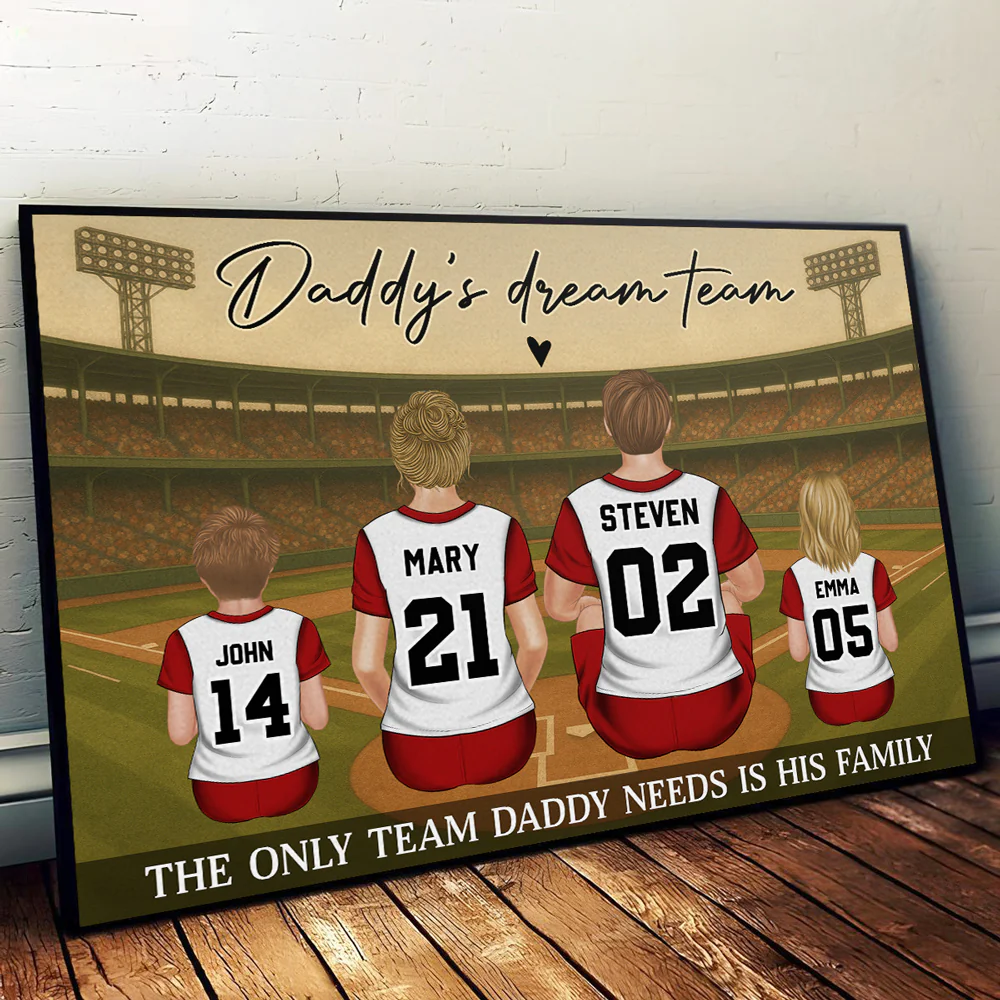 Team Daddy Built With Love - Personalized Custom Poster - Image 7