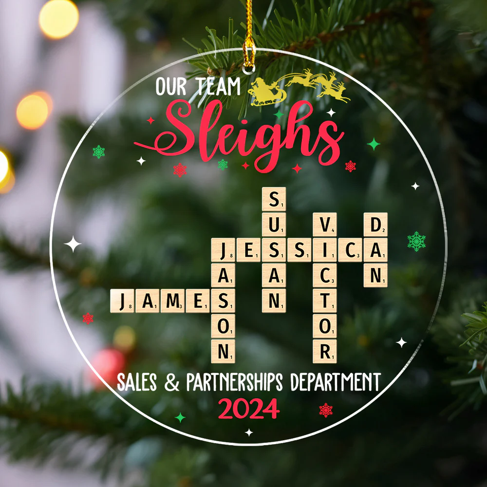 Team Sleighs - Personalized Custom Acrylic Ornament - Image 3