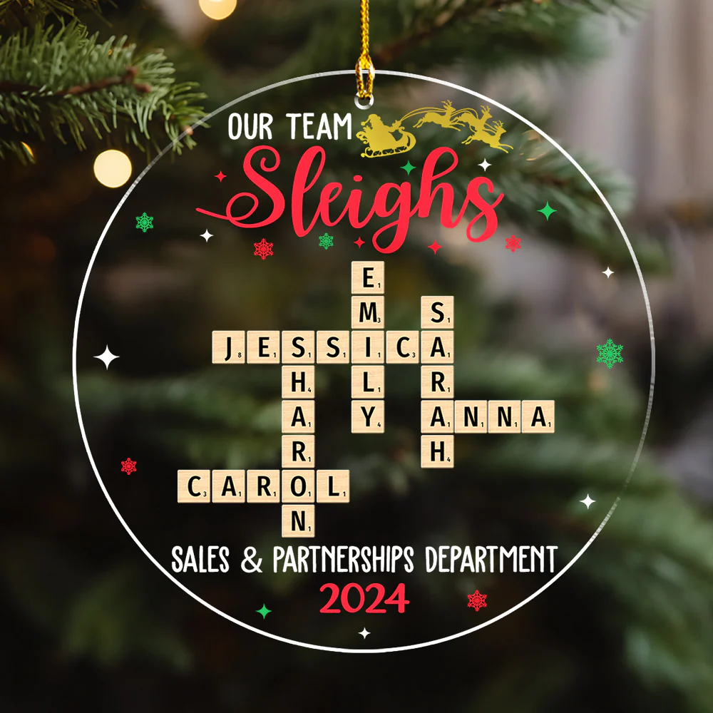 Team Sleighs - Personalized Custom Acrylic Ornament - Image 4