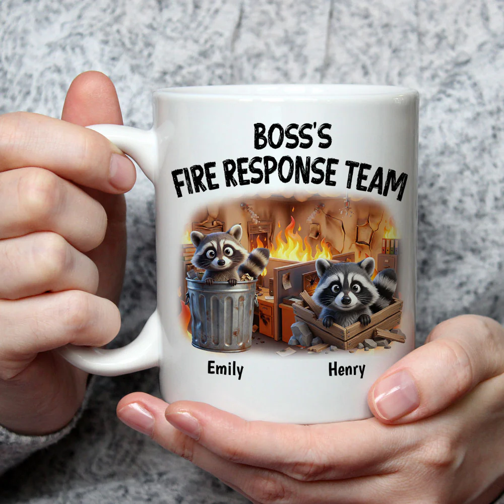 Teamwork Makes Fires Less Scary - Personalized Custom Coffee Mug - Image 2