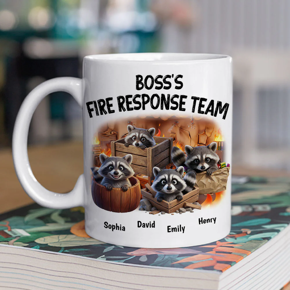 Teamwork Makes Fires Less Scary - Personalized Custom Coffee Mug - Image 3