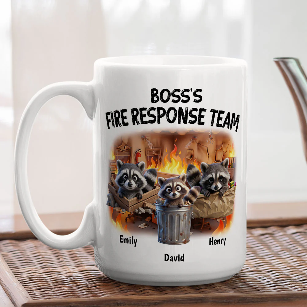 Teamwork Makes Fires Less Scary - Personalized Custom Coffee Mug - Image 4