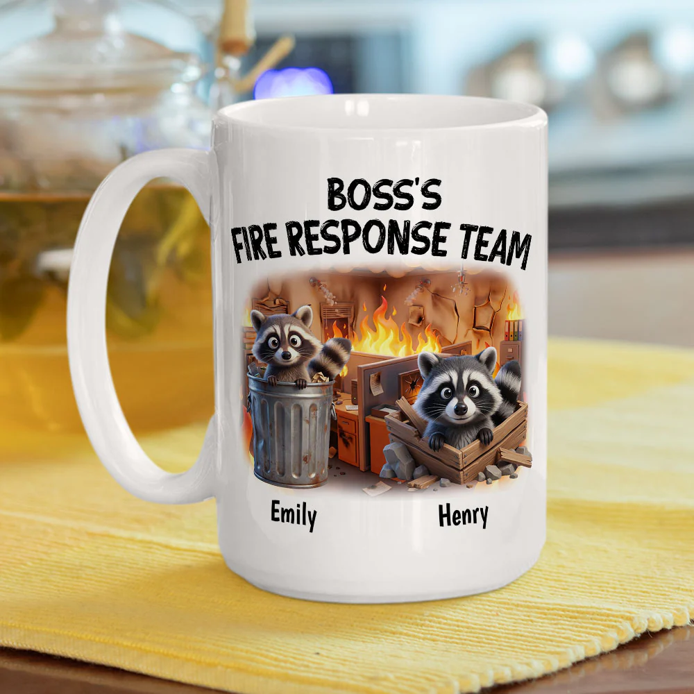 Teamwork Makes Fires Less Scary - Personalized Custom Coffee Mug - Image 5
