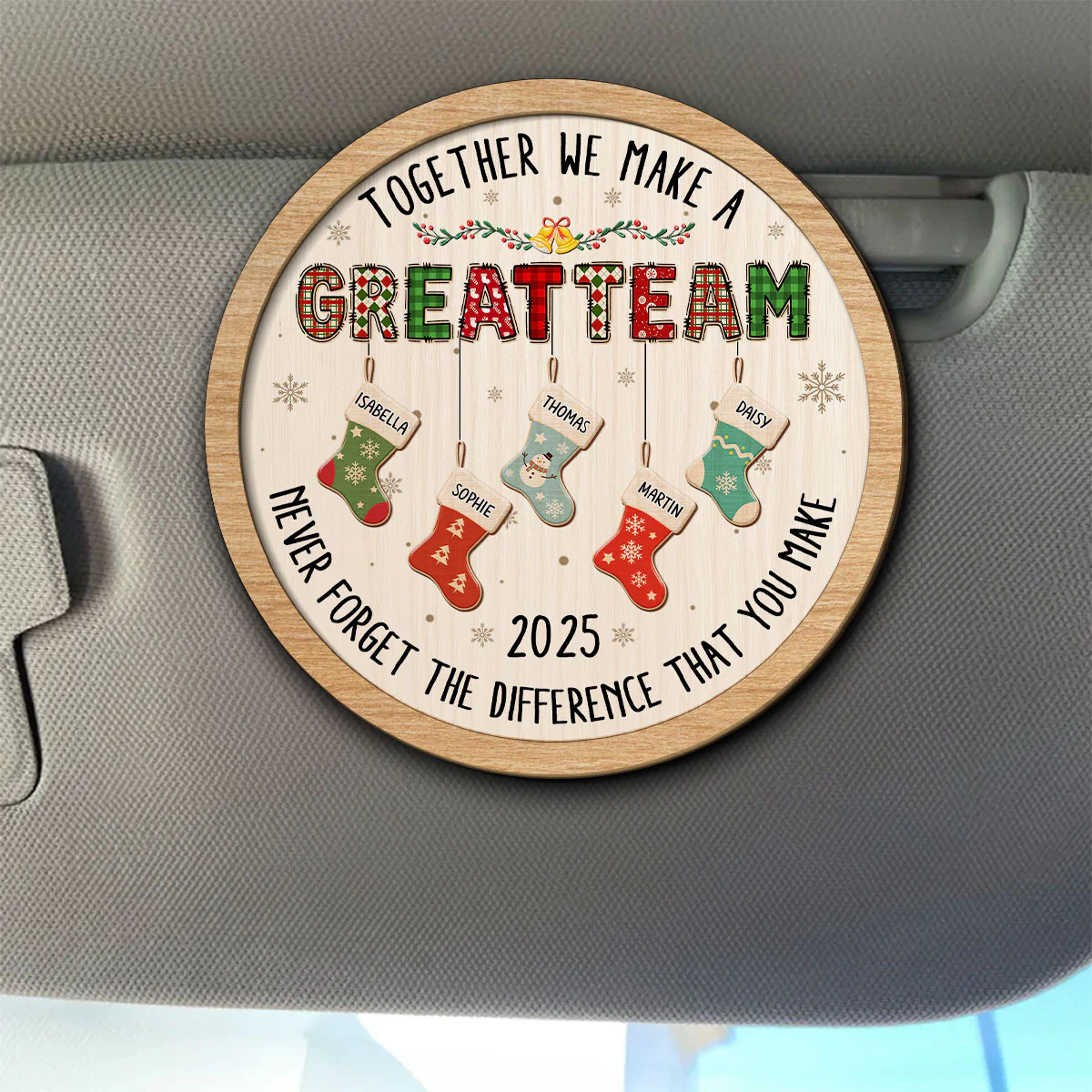 Teamwork Makes The Dream Work - Personalized Custom Car Visor Clip
