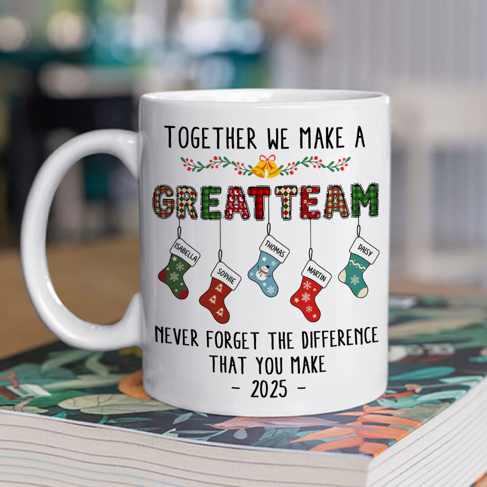 Teamwork Makes The Dream Work - Personalized Custom Coffee Mug - Image 2