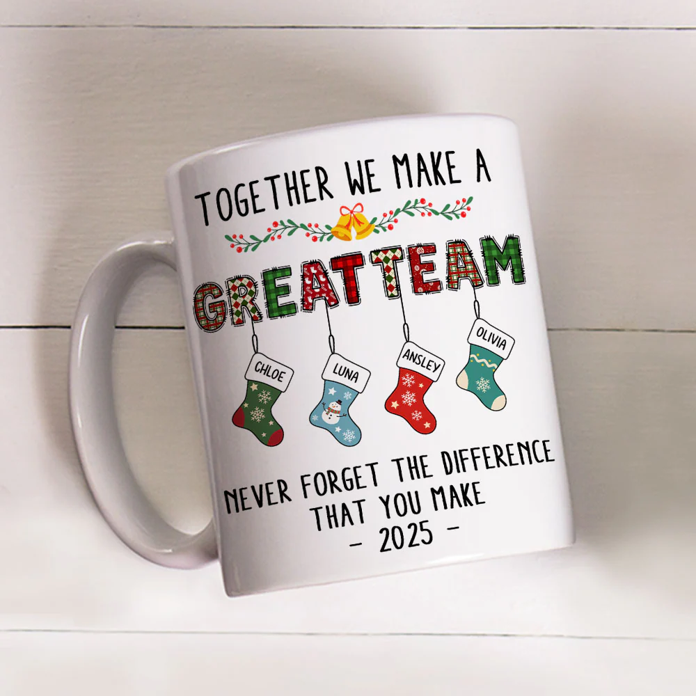 Teamwork Makes The Dream Work - Personalized Custom Coffee Mug - Image 4