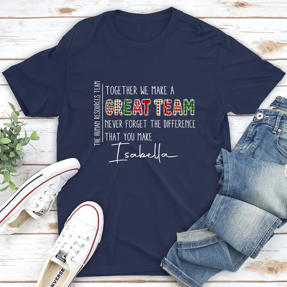 Teamwork Makes The Dream Work - Personalized Custom Shirt - Image 2