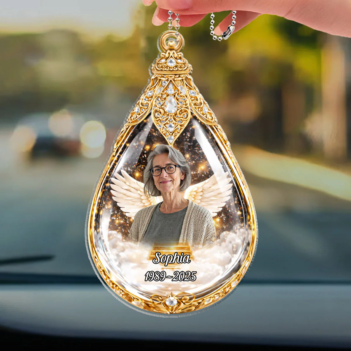 Teardrops Memorial - Personalized Custom Car Ornament - Image 3