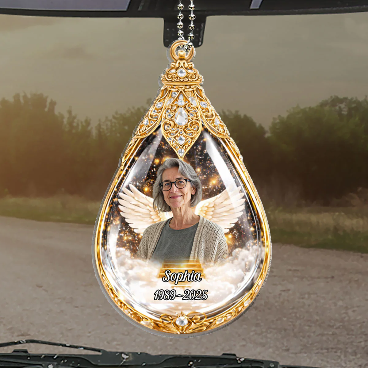 Teardrops Memorial - Personalized Custom Car Ornament - Image 4