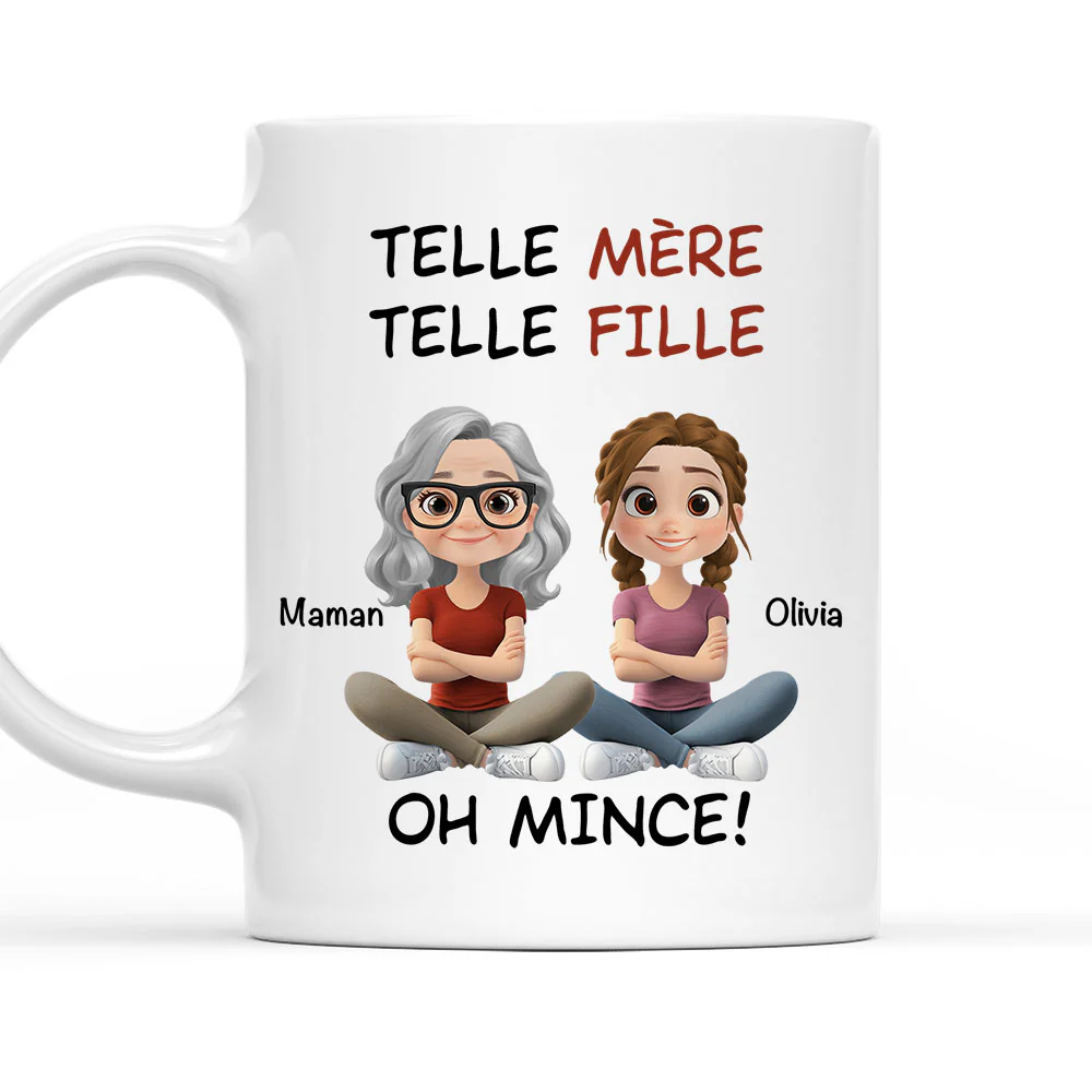 Telle Mère Telle Fille Style Dessin Animé - Mug À Café Personnalisé Et Sur Mesure