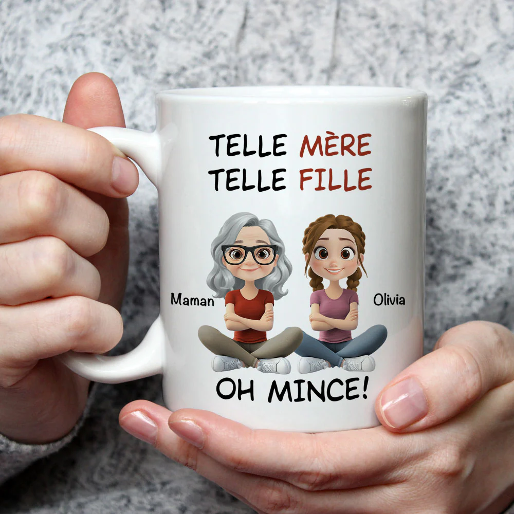 Telle Mère Telle Fille Style Dessin Animé - Mug À Café Personnalisé Et Sur Mesure - Image 2