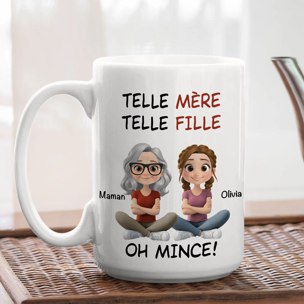 Telle Mère Telle Fille Style Dessin Animé - Mug À Café Personnalisé Et Sur Mesure - Image 4